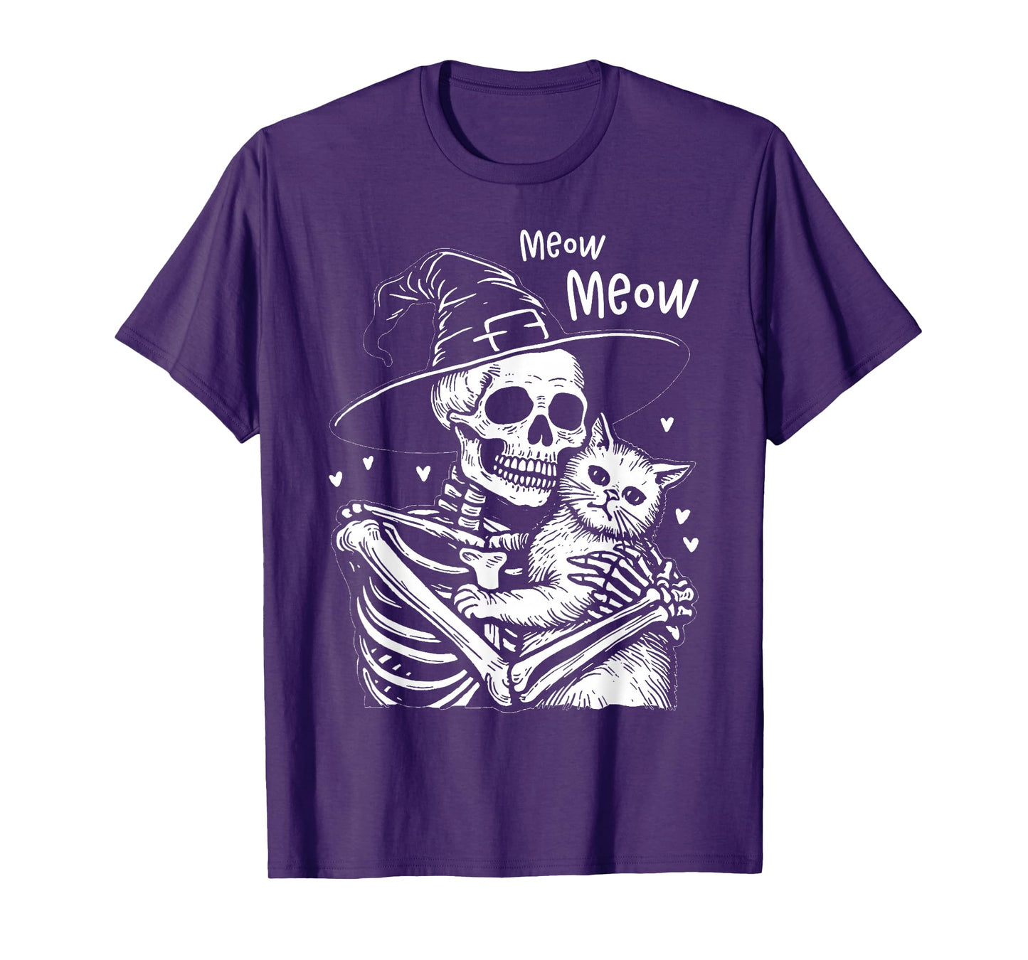 Cute Black Cat Halloween Costume Fur Skeleton Pet Mom Meow T-Shirt