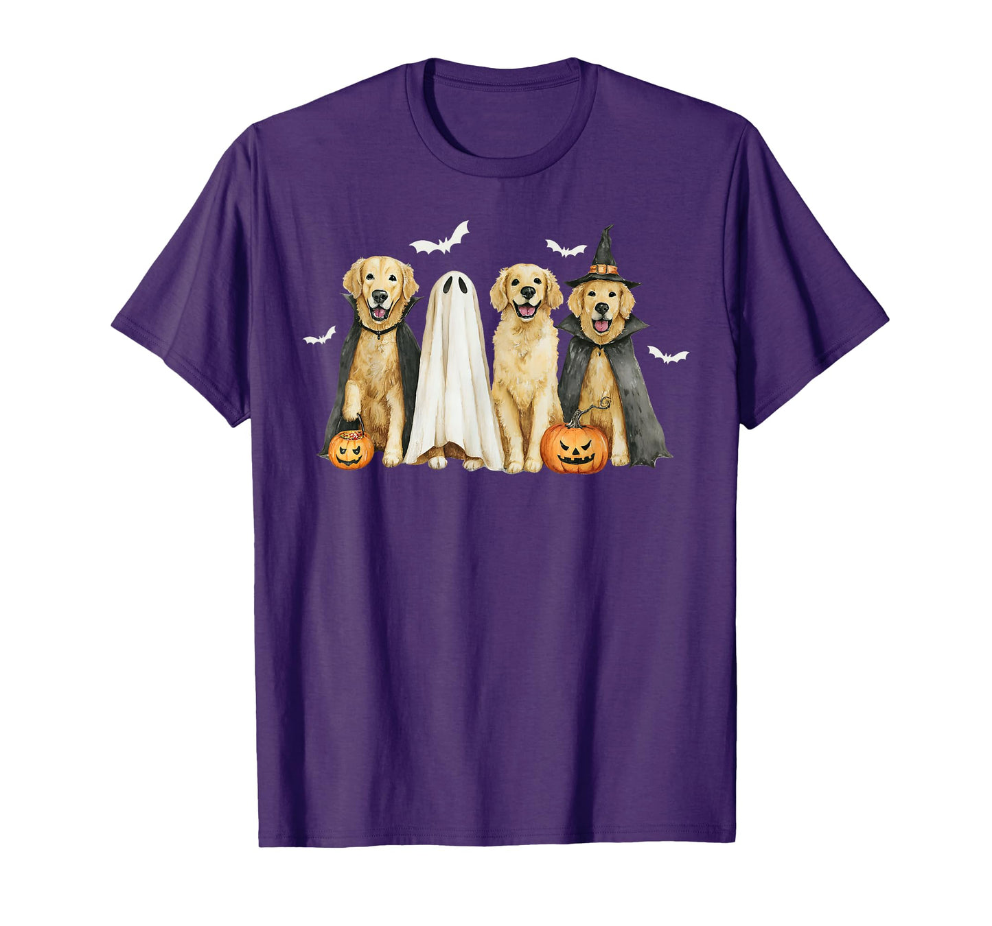 Golden Retriever Dogs Ghost Boo Witch Costume Halloween T-Shirt