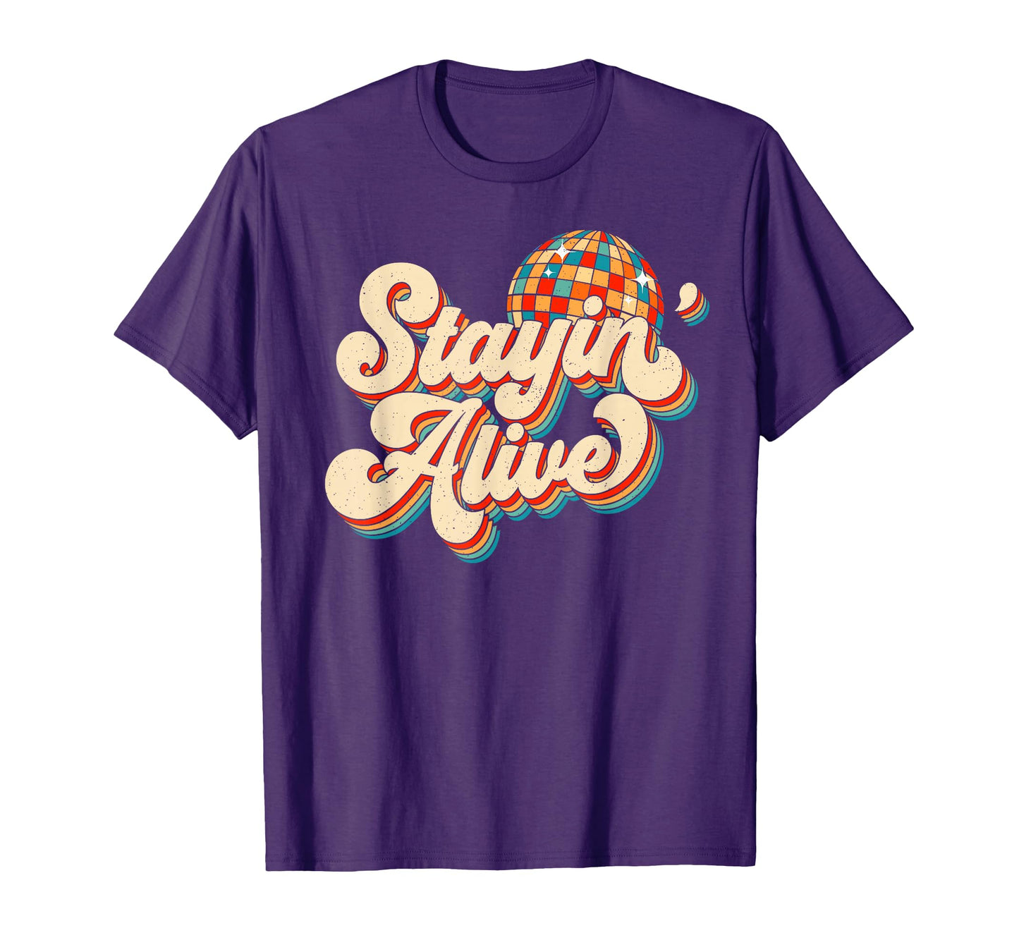 Stayin' Alive Bridesmaid Bride 80s Disco Bachelorette Party T-Shirt