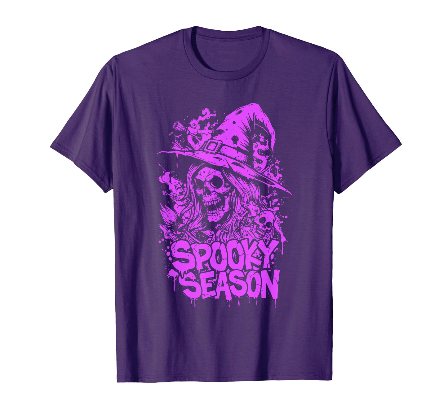 Spooky Season Witch Skull Halloween Costume for Women & Girl T-Shirt