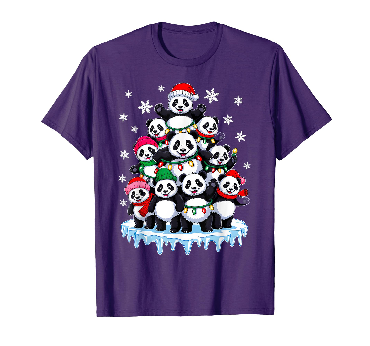 Panda Christmas Tree Panda Lover Xmas Squad Men Women Kids T-Shirt