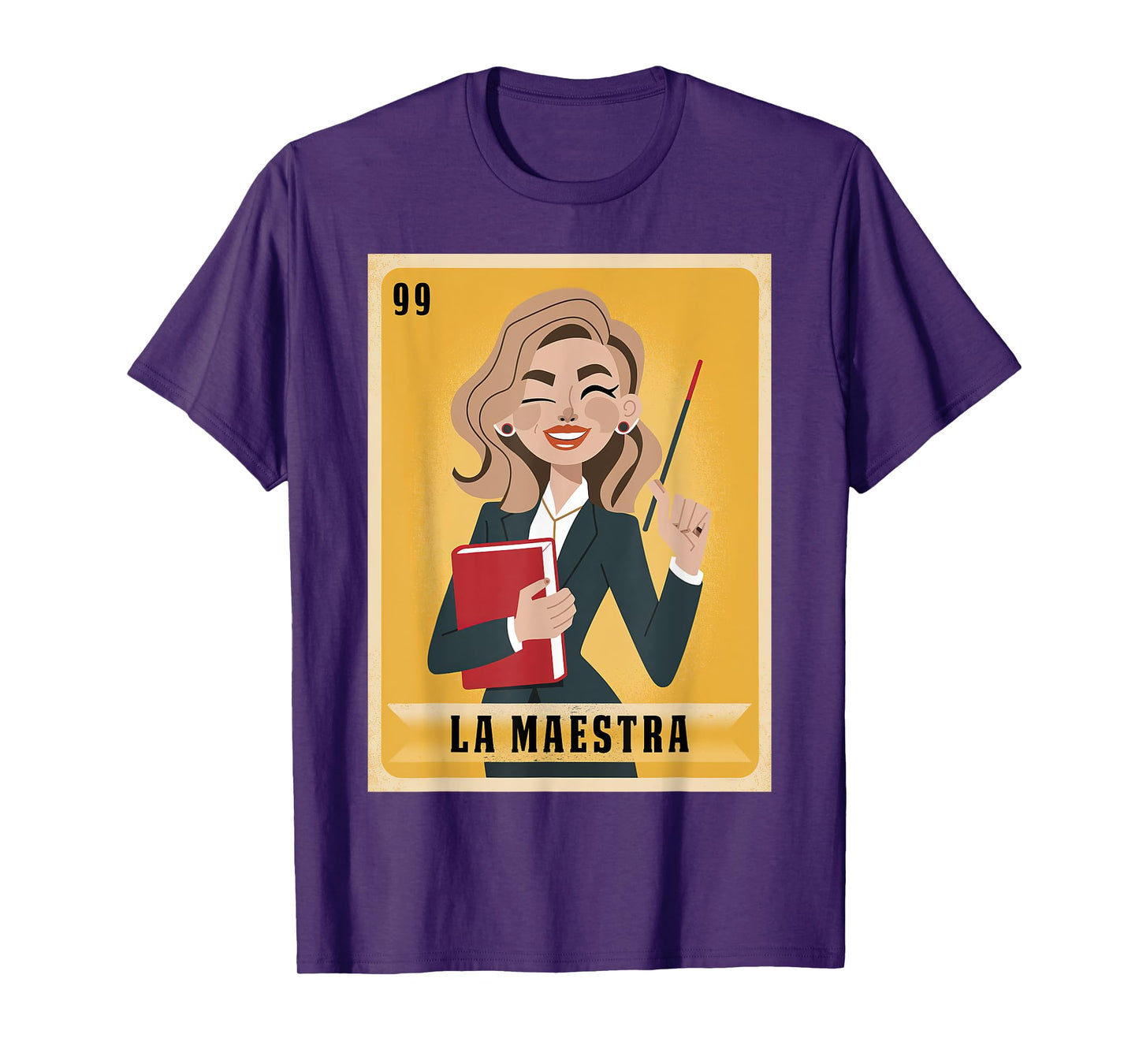 La Maestra Mexican Bingo Card Teacher Lottery Card T-Shirt