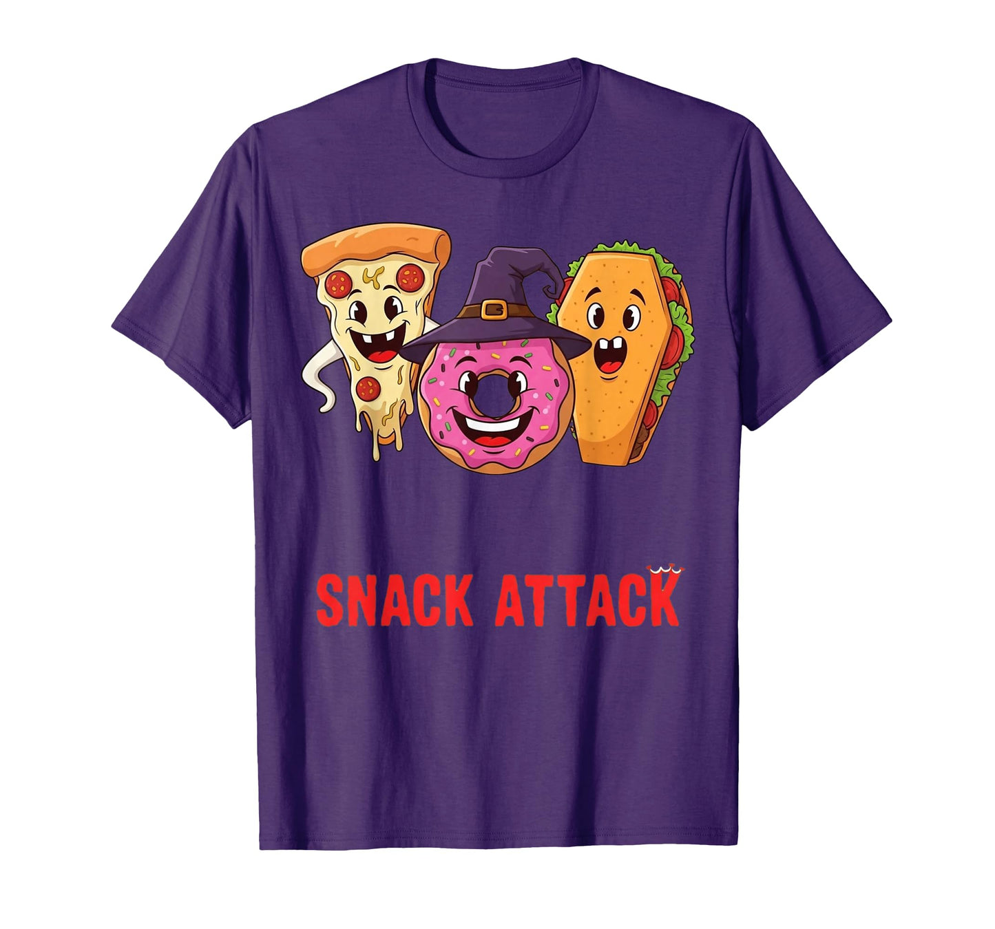 Snack Attack Funny Halloween Pizza Donut Taco T-Shirt