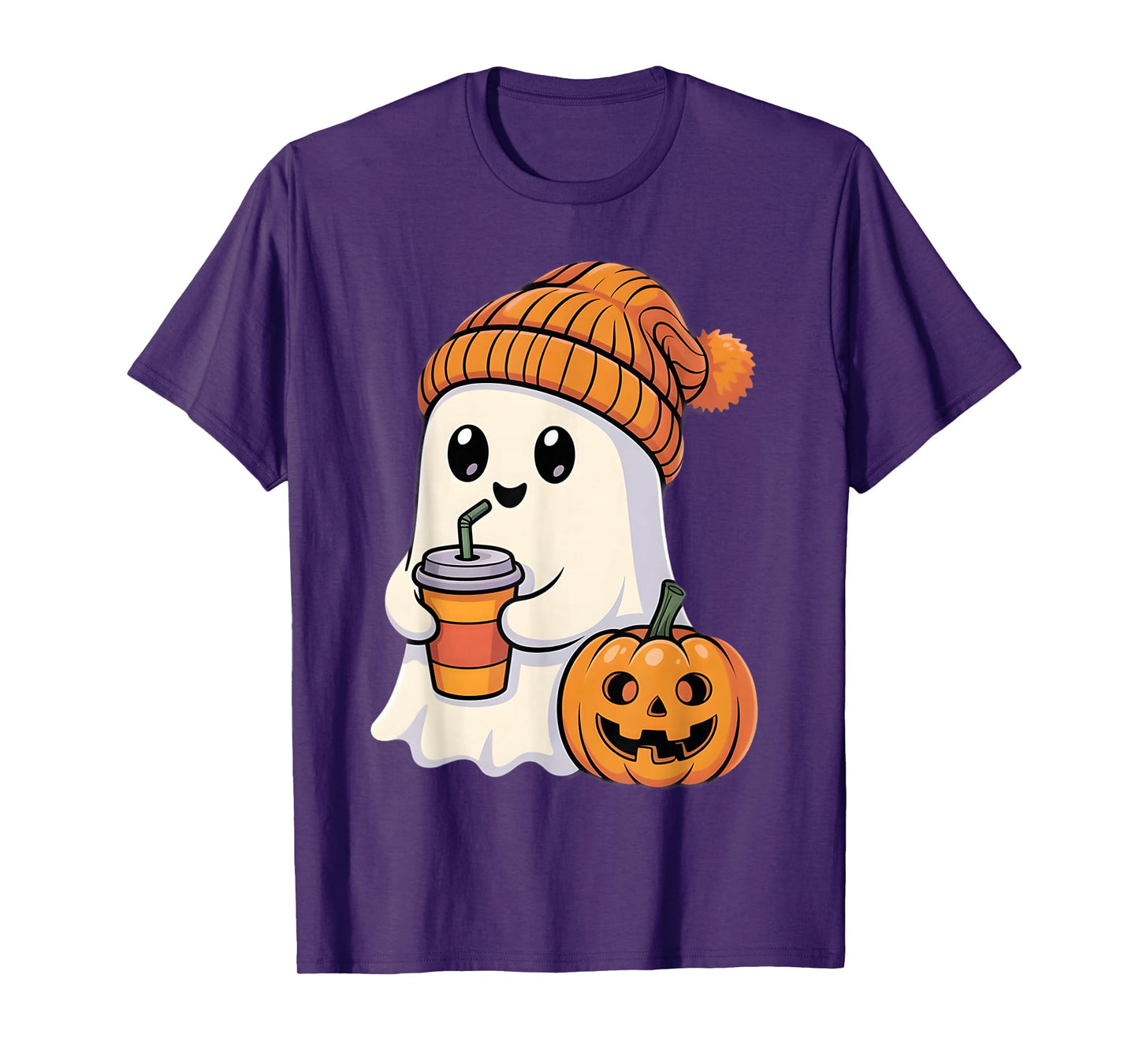 Halloween Costume Ghost Drinking Pumpkin Men Women Gifts T-Shirt