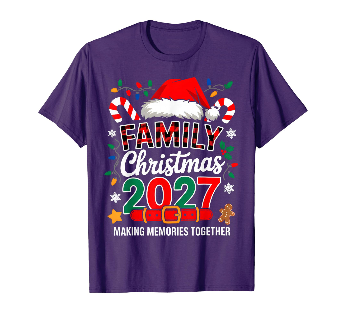 Family Christmas 2027 Matching Squad Santa Elf Funny Xmas T-Shirt