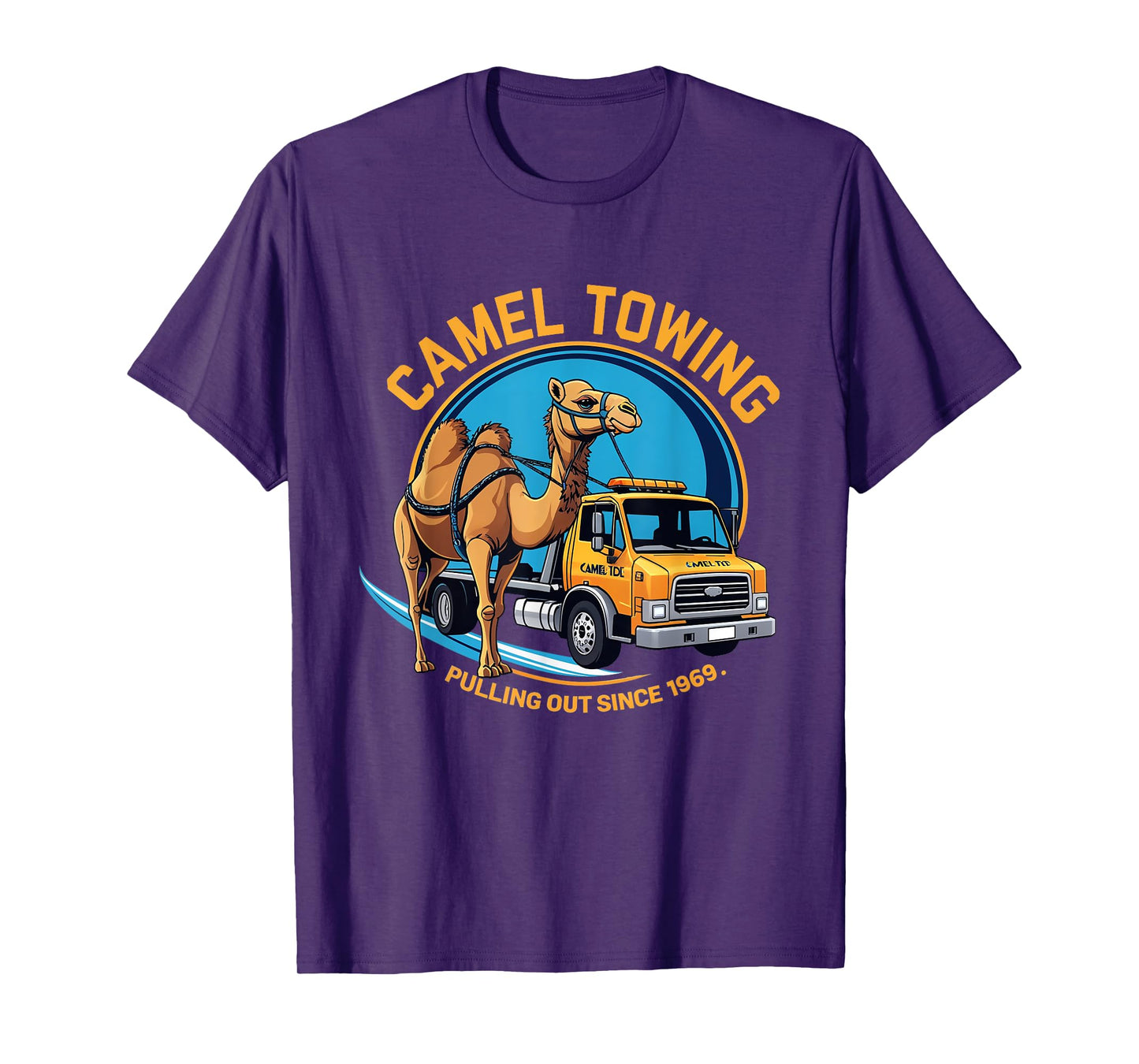 Camel Towing Design - Retro Tow Truck Graphic with Funny T-Shirt