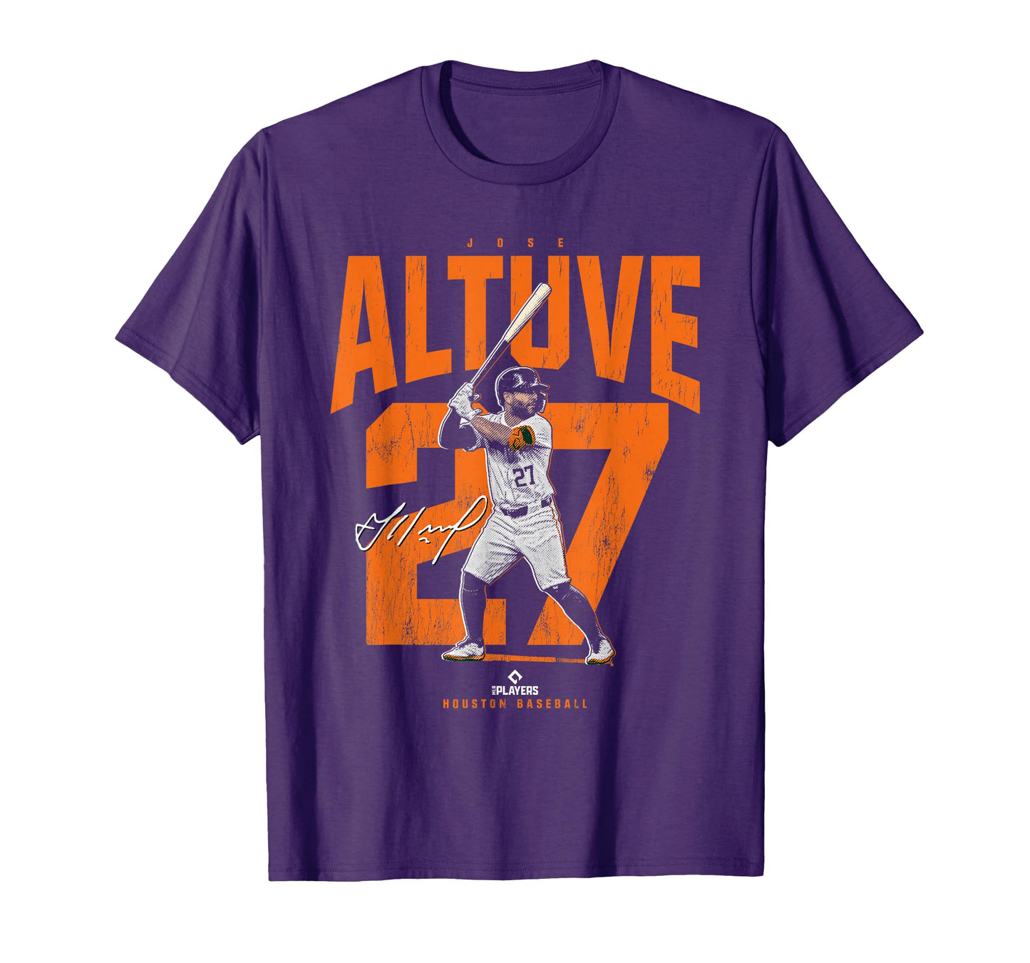 License Champs | Jose Altuve Houston Baseball Player Novelty T-Shirt - Blue, Unisex-Adult, Small, Short Sleeve