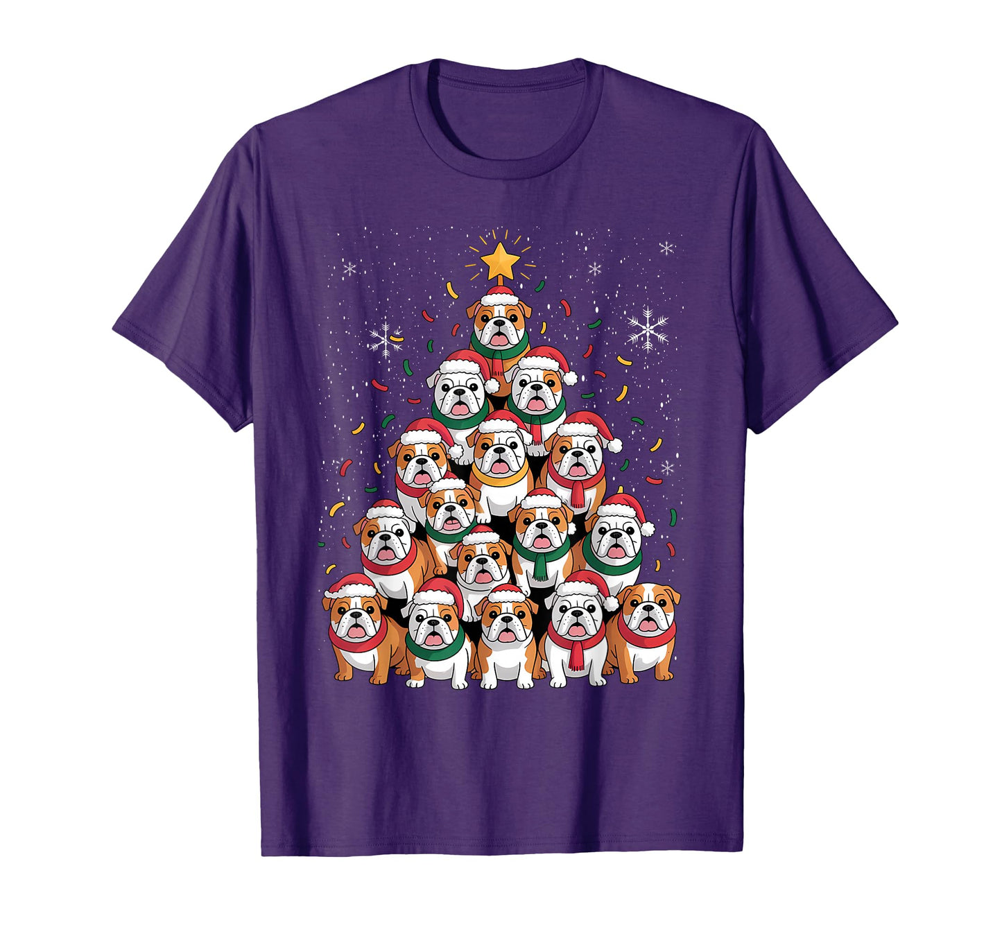 English Bulldog Christmas Tree Dog Santa Xmas Boys Dogmas T-Shirt