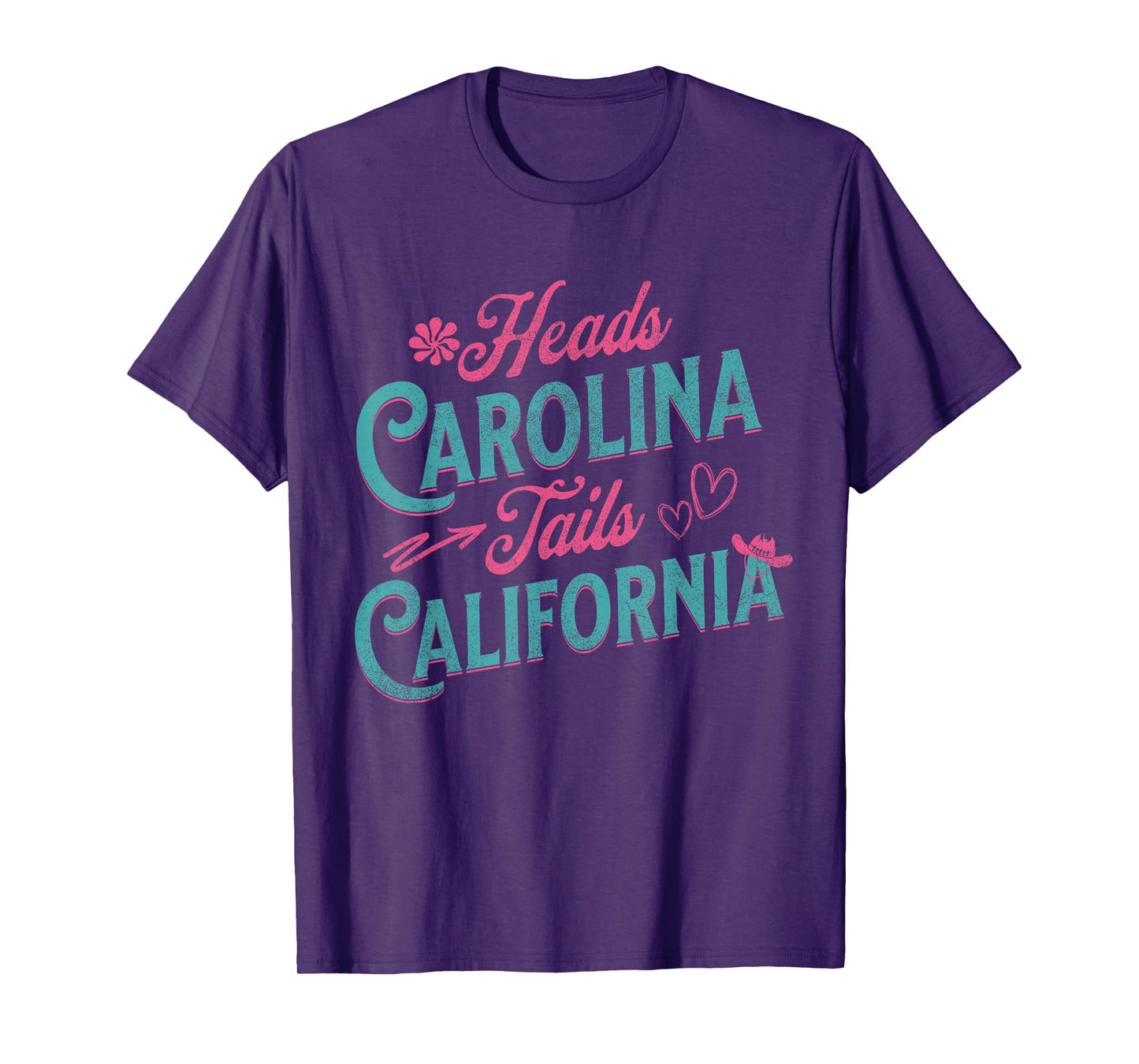 Heads Carolina Tail California Retro Vintage T-Shirt