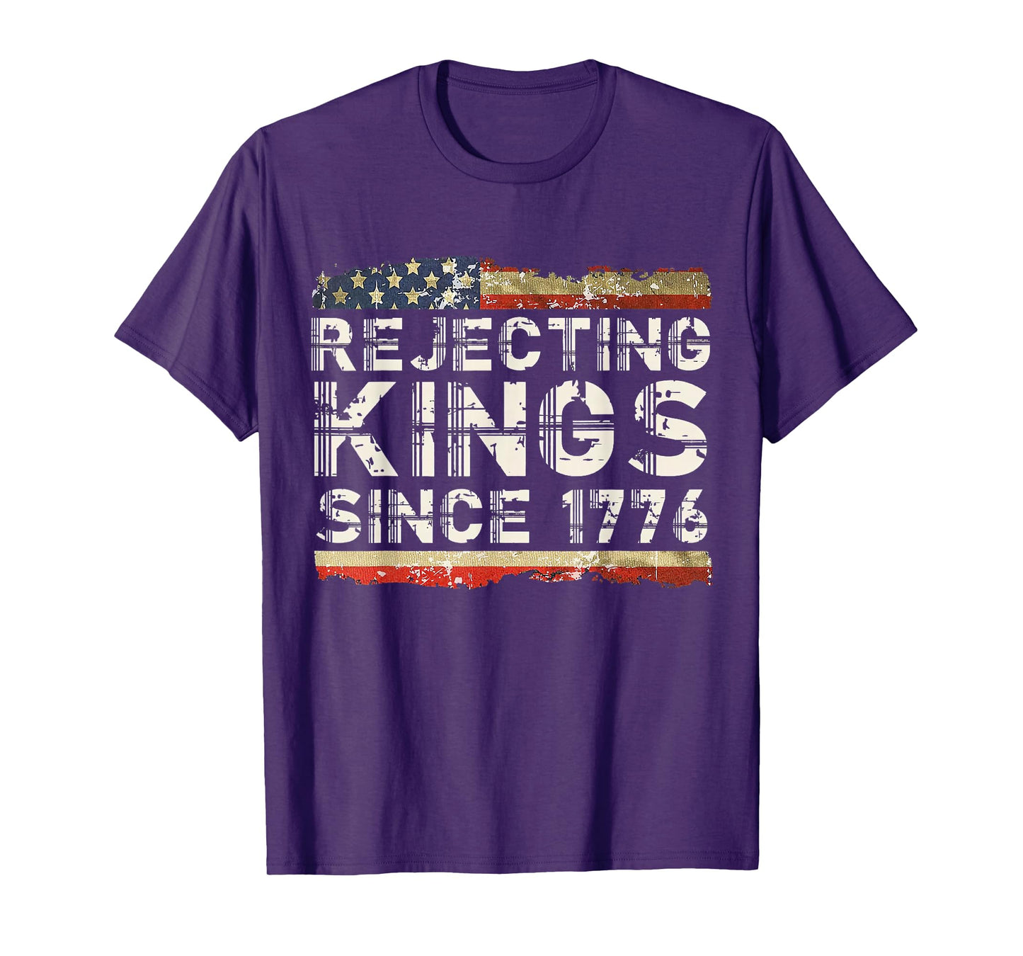 Rejecting Kings Since 1776 American Vintage Flag T-Shirt
