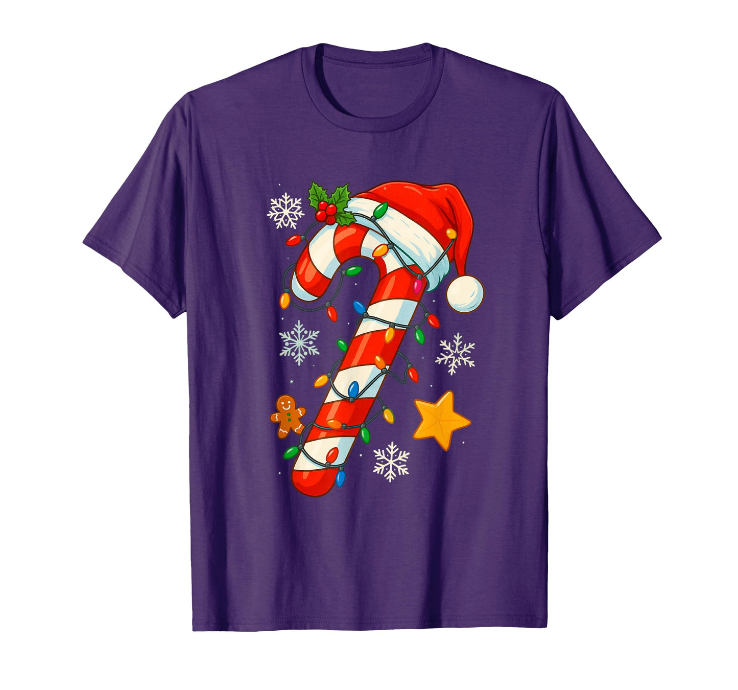 Christmas Candy Cane Santa Hat Xmas Kids Toddler Youth T-Shirt