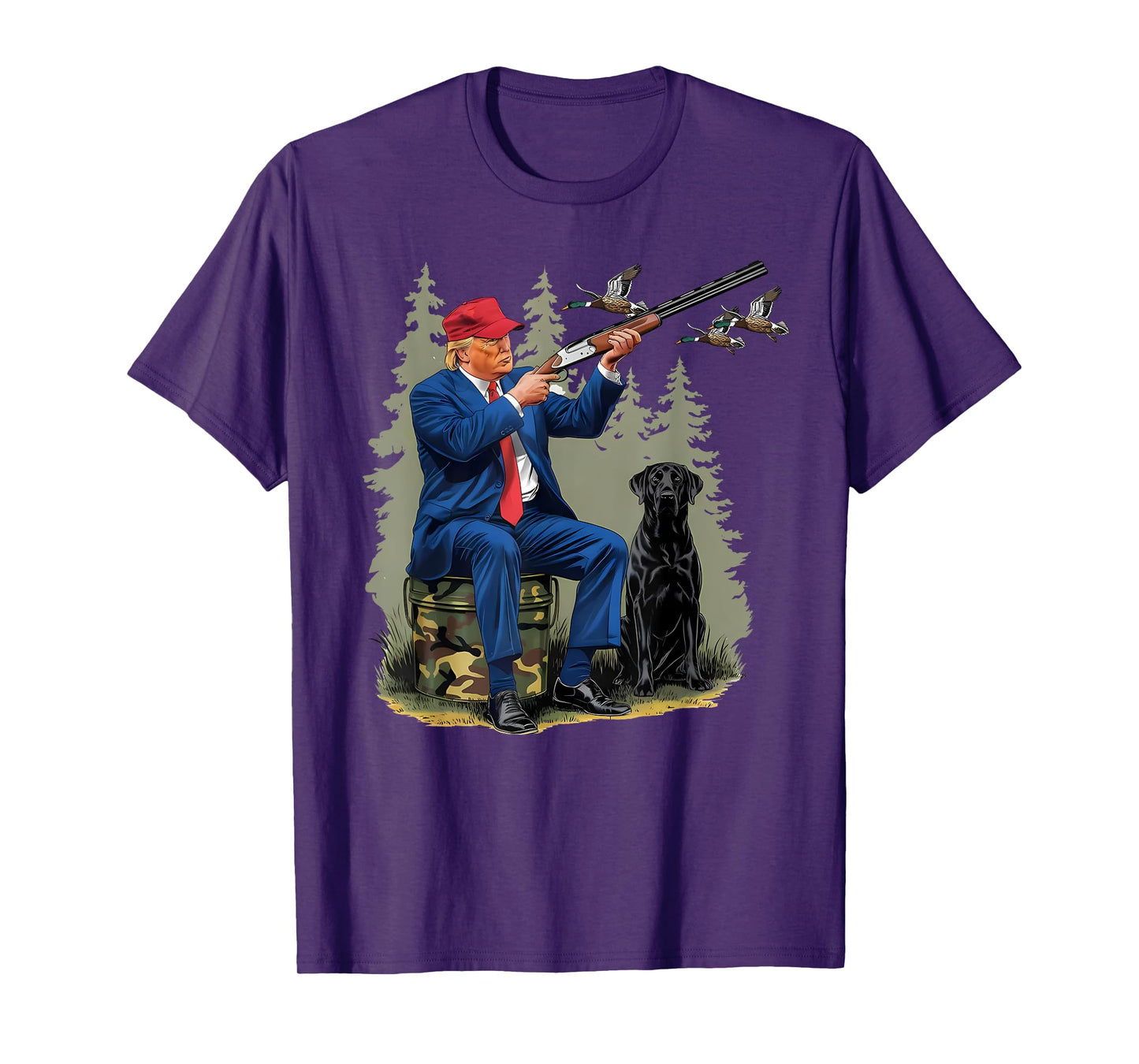 Trump Duck Hunting Donald Trump Old School Camouflage T-Shirt