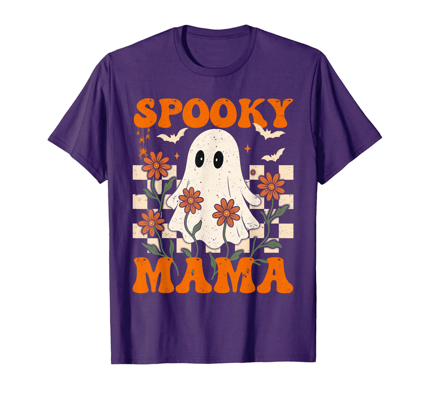 Spooky Mama Groovy Vintage Ghost Halloween Spooky Mom Mother T-Shirt