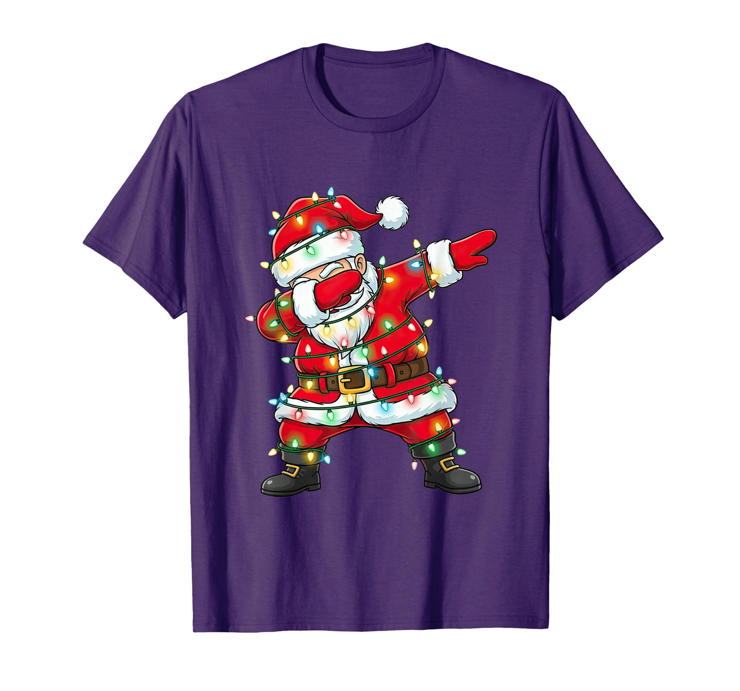 Dabbing Santa Claus Christmas Lights Xmas Dab Men Boys Kids T-Shirt