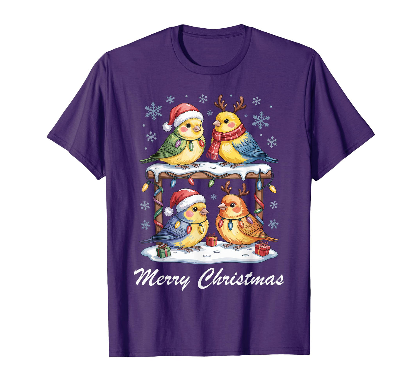 Canary Merry Christmas Cute Pet Lovers Funny Holiday Pajama T-Shirt