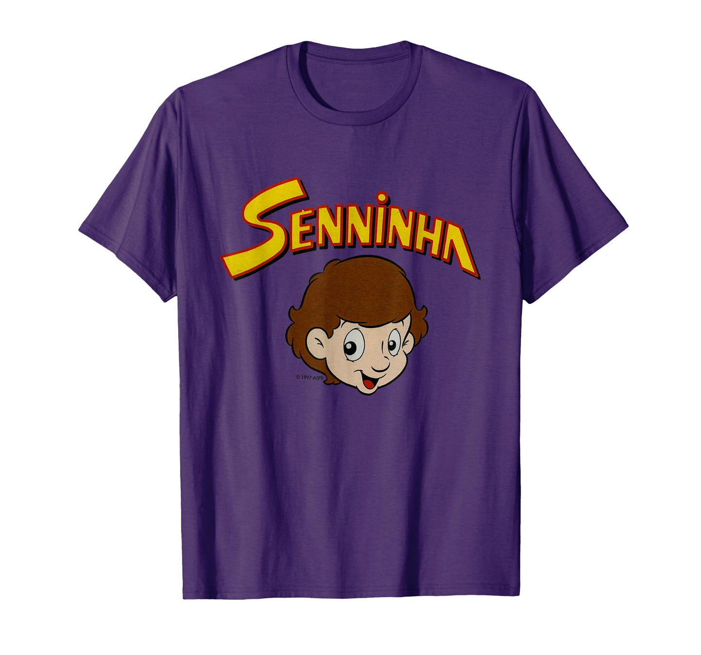 Classic Nostalgia Senninha Unisex-Adults Kids Retro Cartoon Character T-Shirt, Black, Small, Short Sleeve