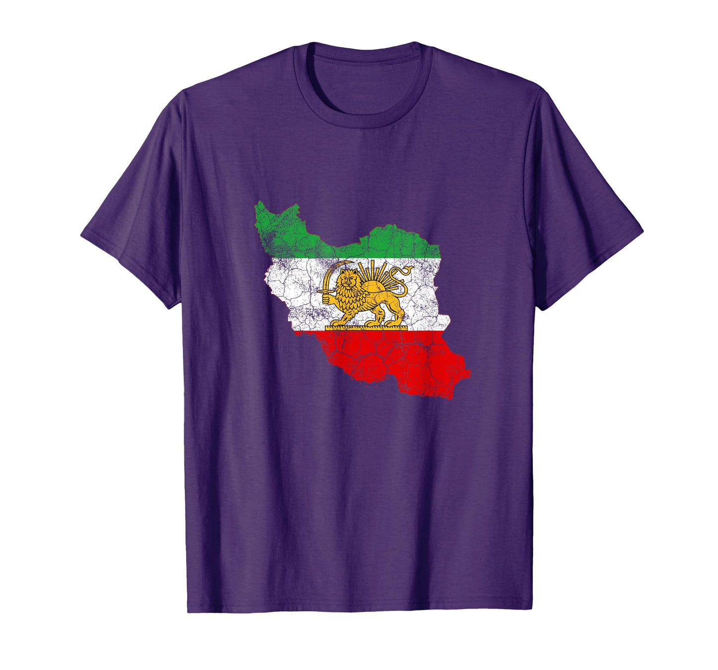 Iran Map with Lion and Sun Emblem, Vintage Persian Heritage T-Shirt