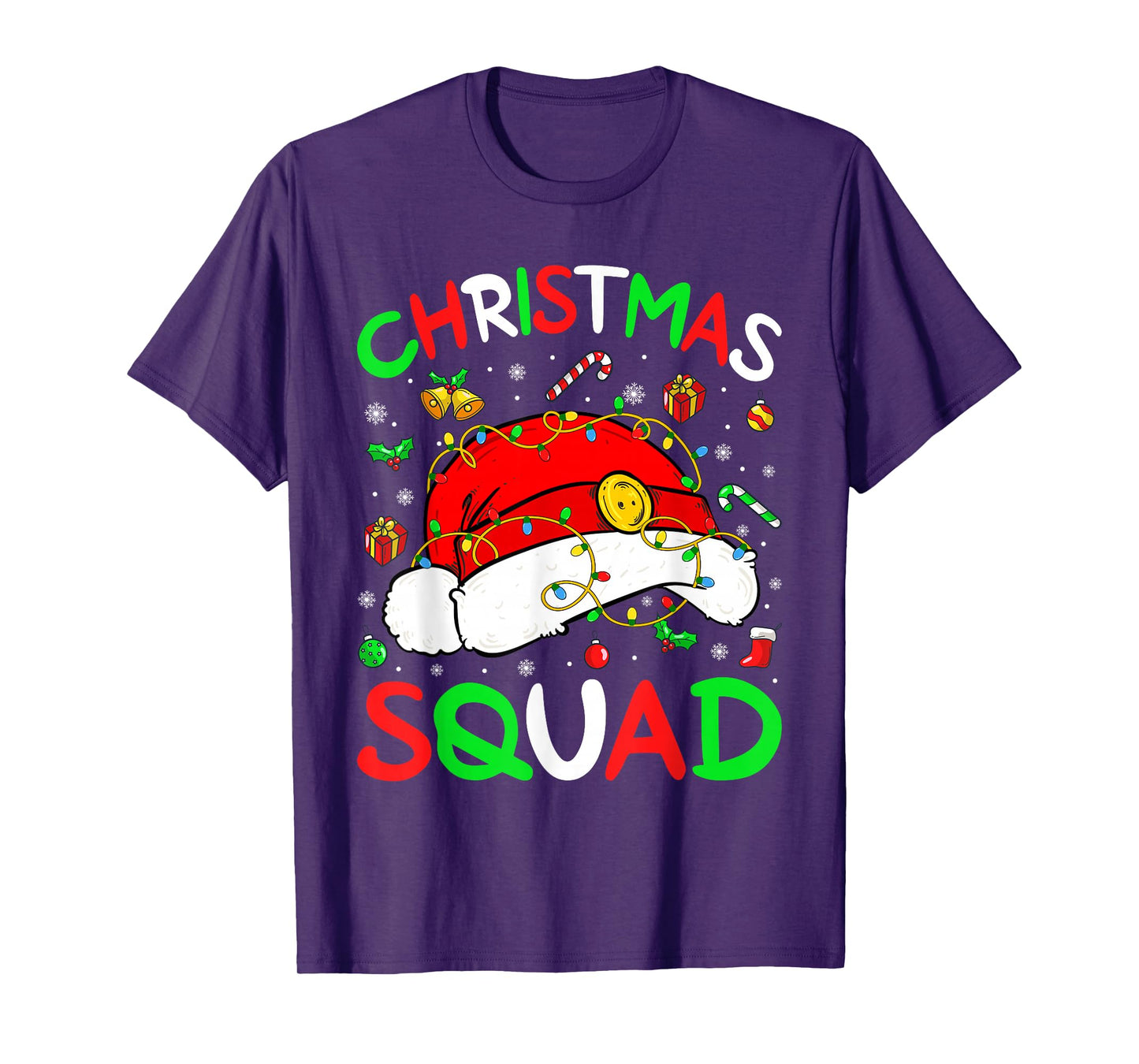Christmas Squad Funny Xmas Santa Claus Light Family Matching T-Shirt