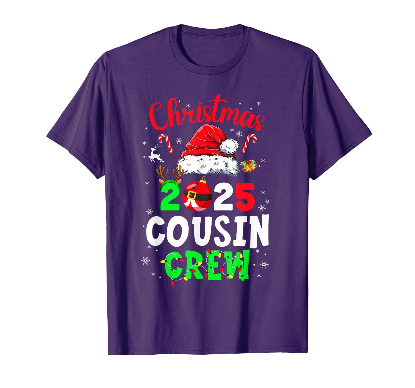 Christmas 2025 Cousin Crew Santa Hat for Men Women Kids T-Shirt