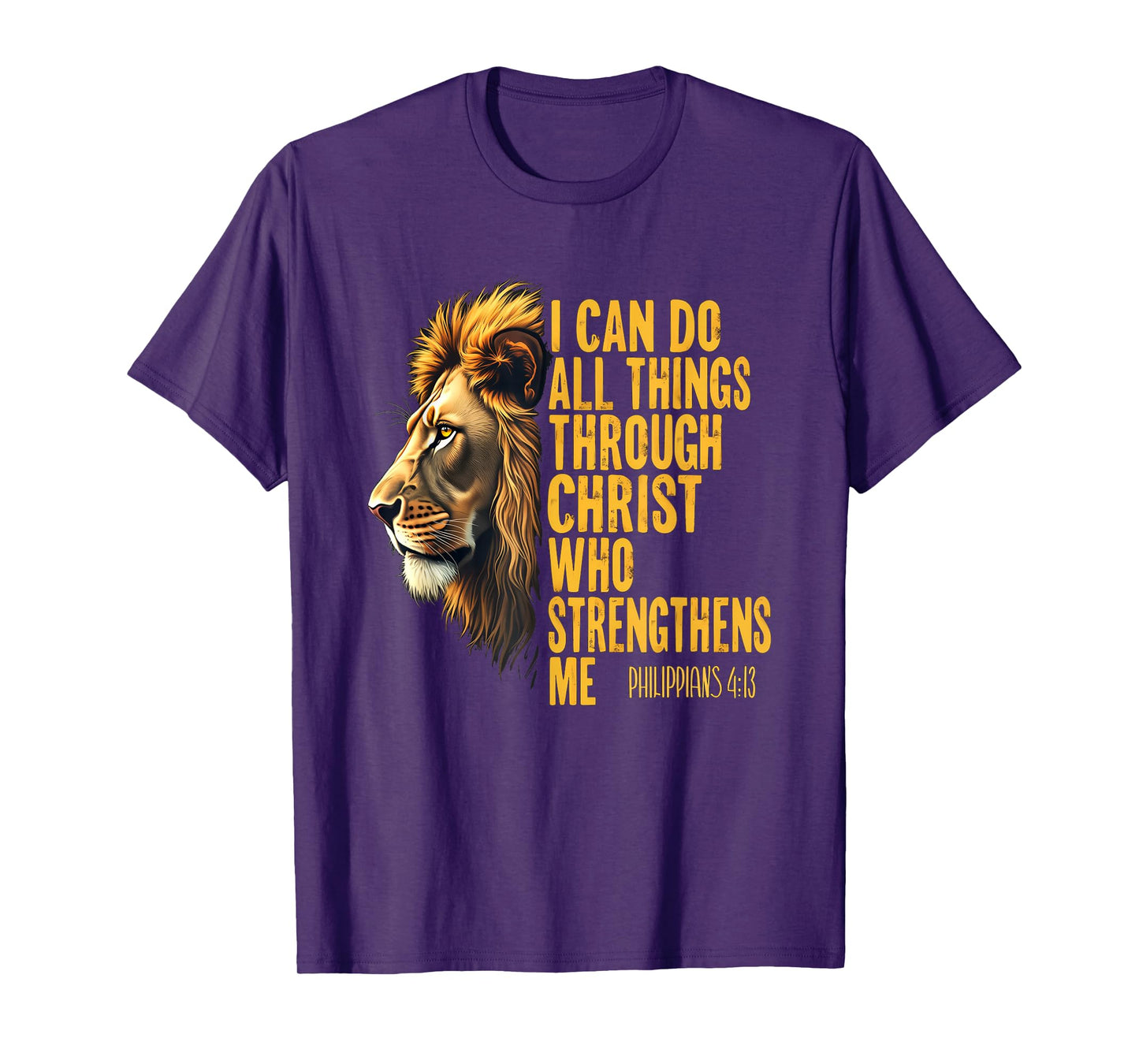 Philippians 4:13 Religious Lion Strengthens Christian 0HALDO T-Shirt