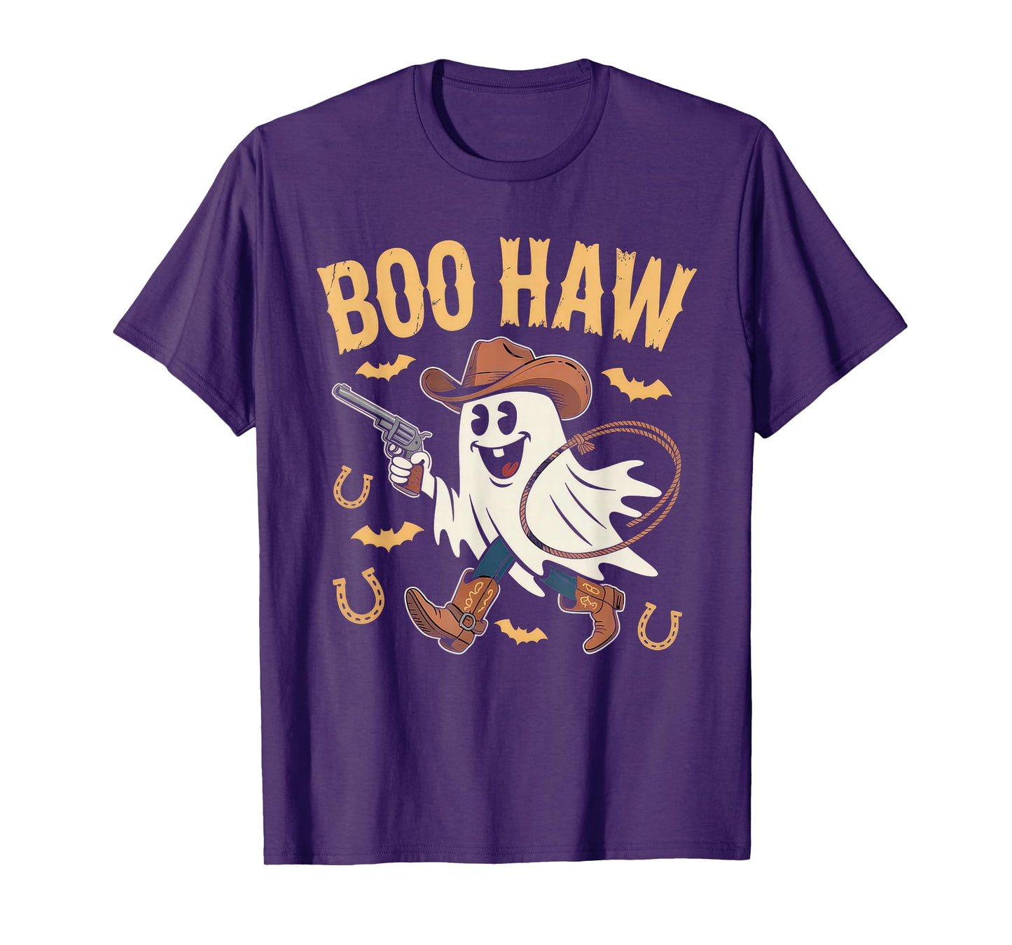 Halloween Costume Boo Haw Witch Skeleton Scary Rodeo Western T-Shirt