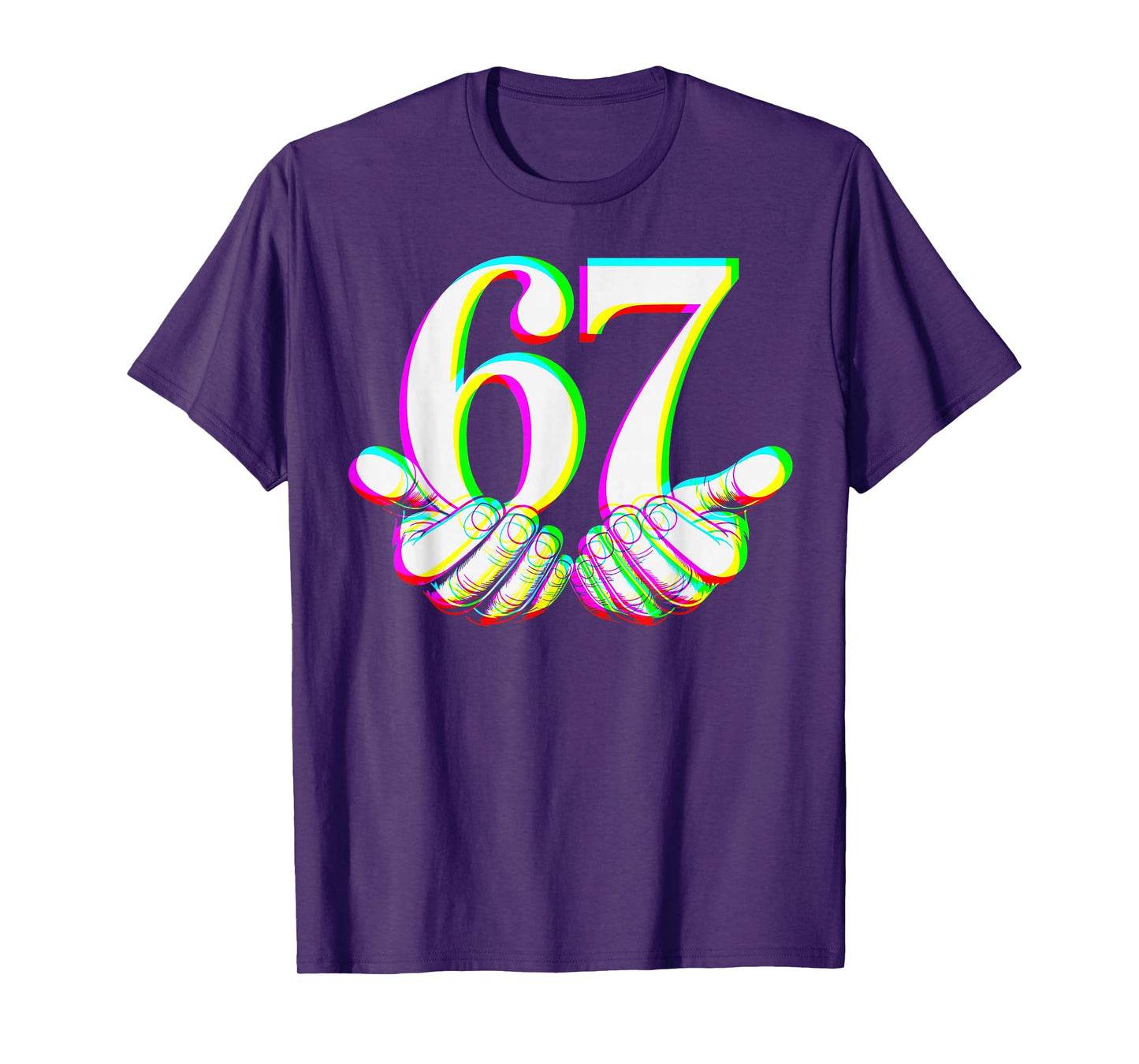 Funny 67 Hand Six Seven Meme Gen Alpha Slang Design T-Shirt