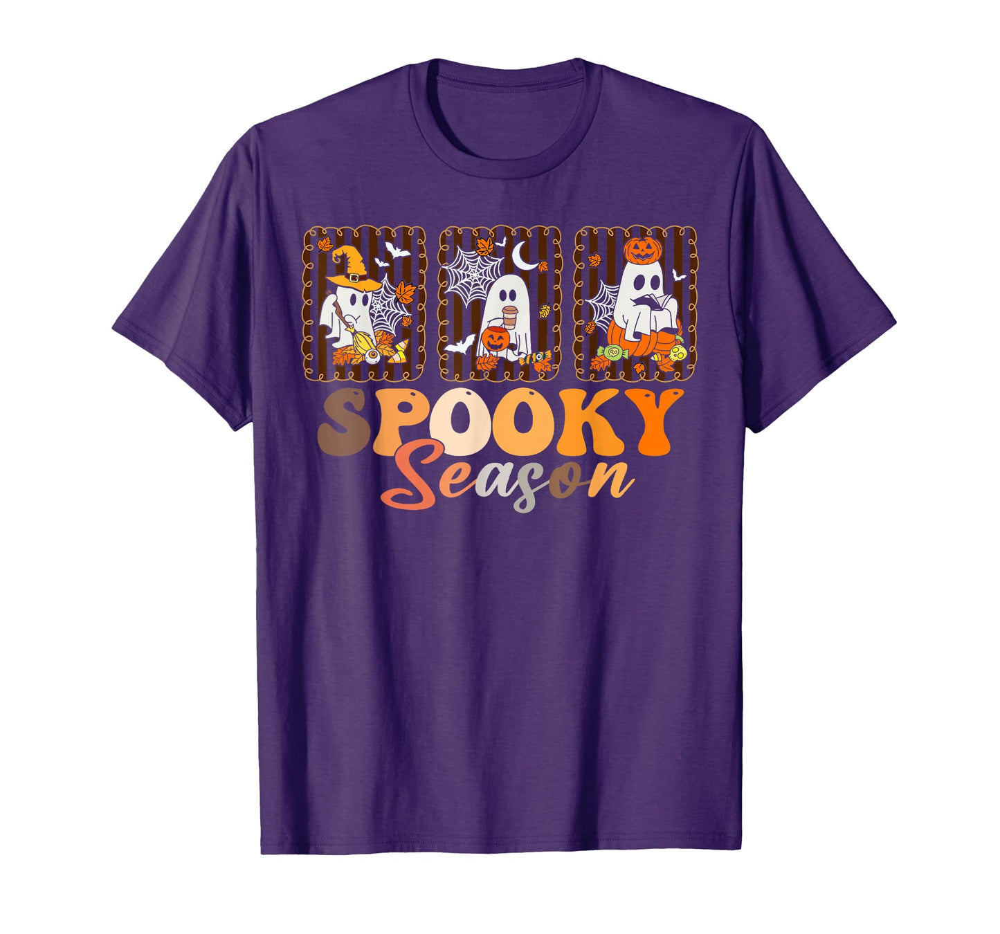 Spooky Season Retro Ghosts Pumpkin Witch Tis The Season T-Shirt