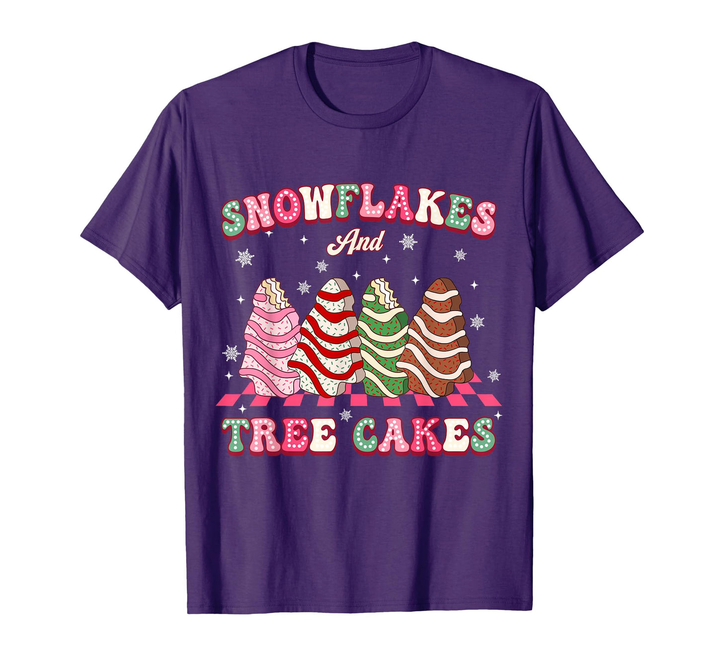 Snowflakes and Tree Cakes Christmas Cake Pajamas for Family T-Shirt