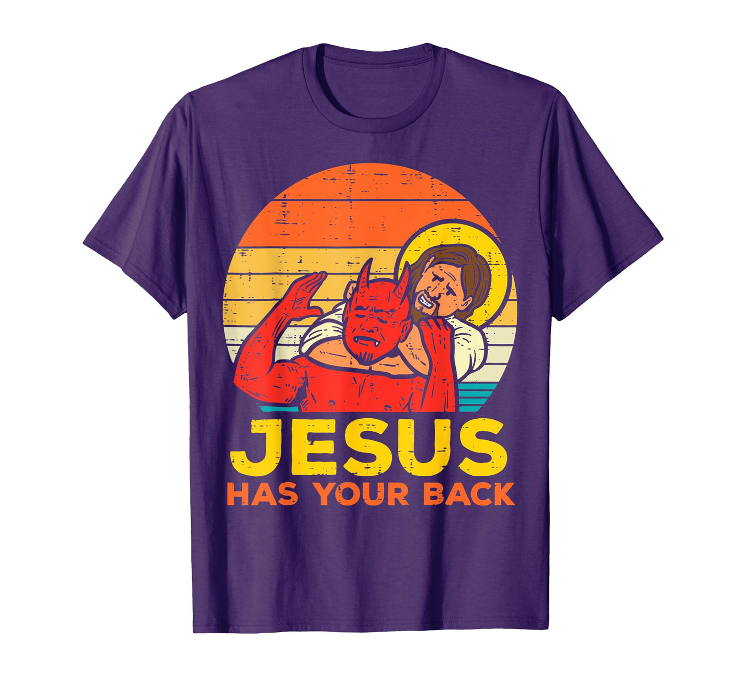 Jesus Has Your Back Jiu Jitsu Retro Christian T-Shirt