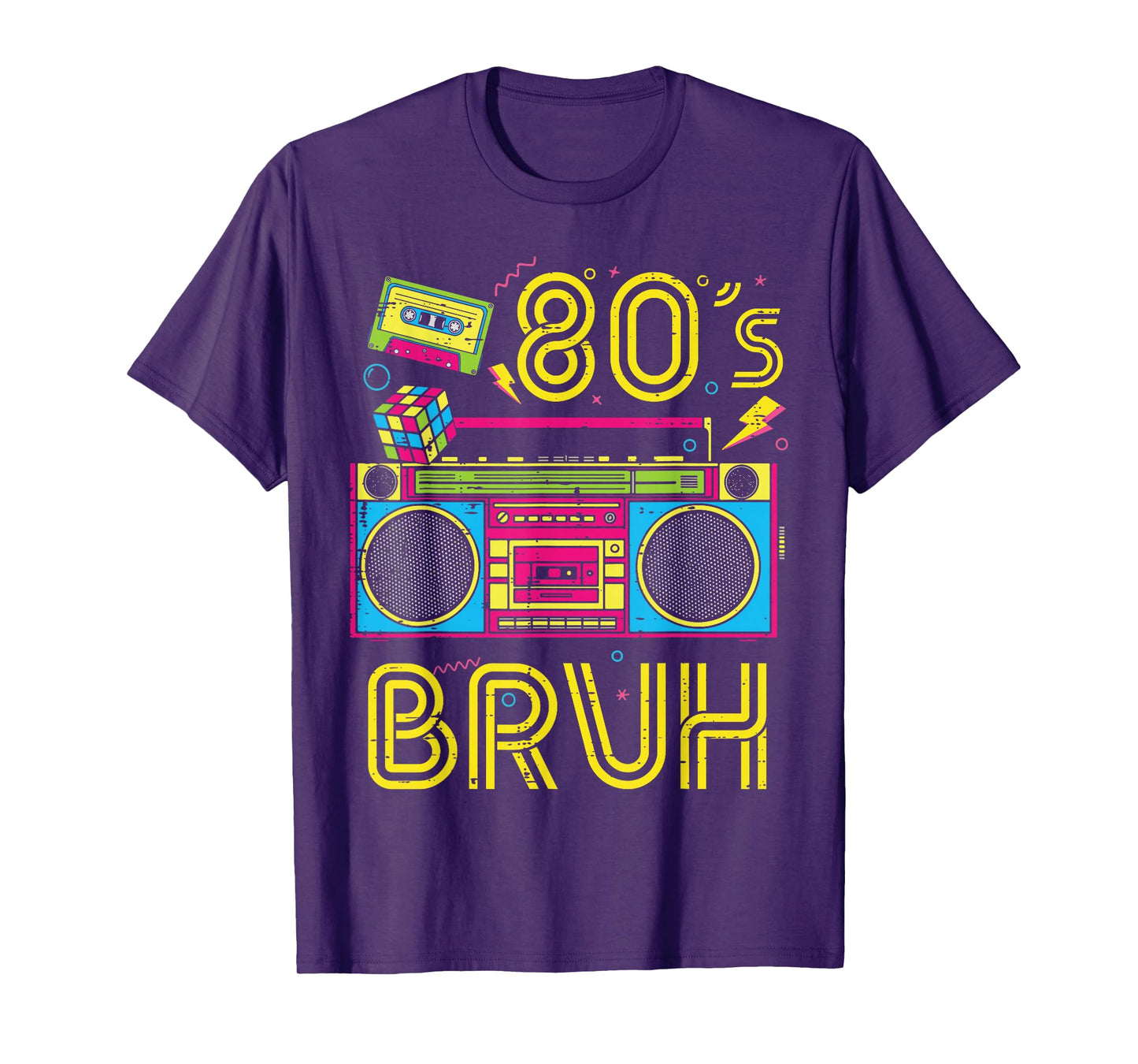 80s Bruh Boombox Retro Radio Stereo Music Men Women Kids T-Shirt