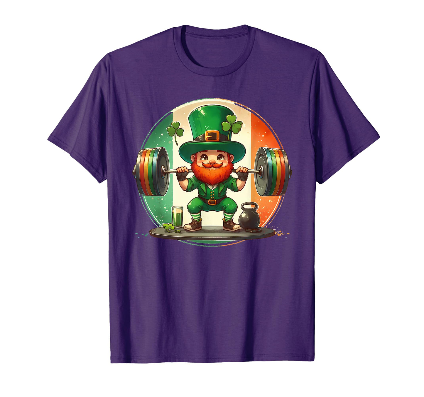 Leprechaun Weightlifting Deadlift Gym Fan St Patricks Day T-Shirt