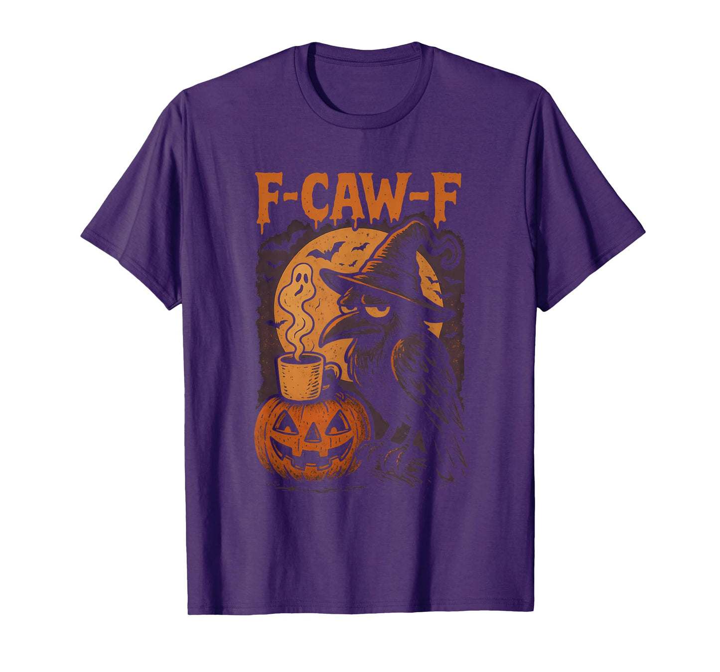 Fcawf Crow Gothic Halloween Witch Funny F-Caw-F Outfit Women T-Shirt