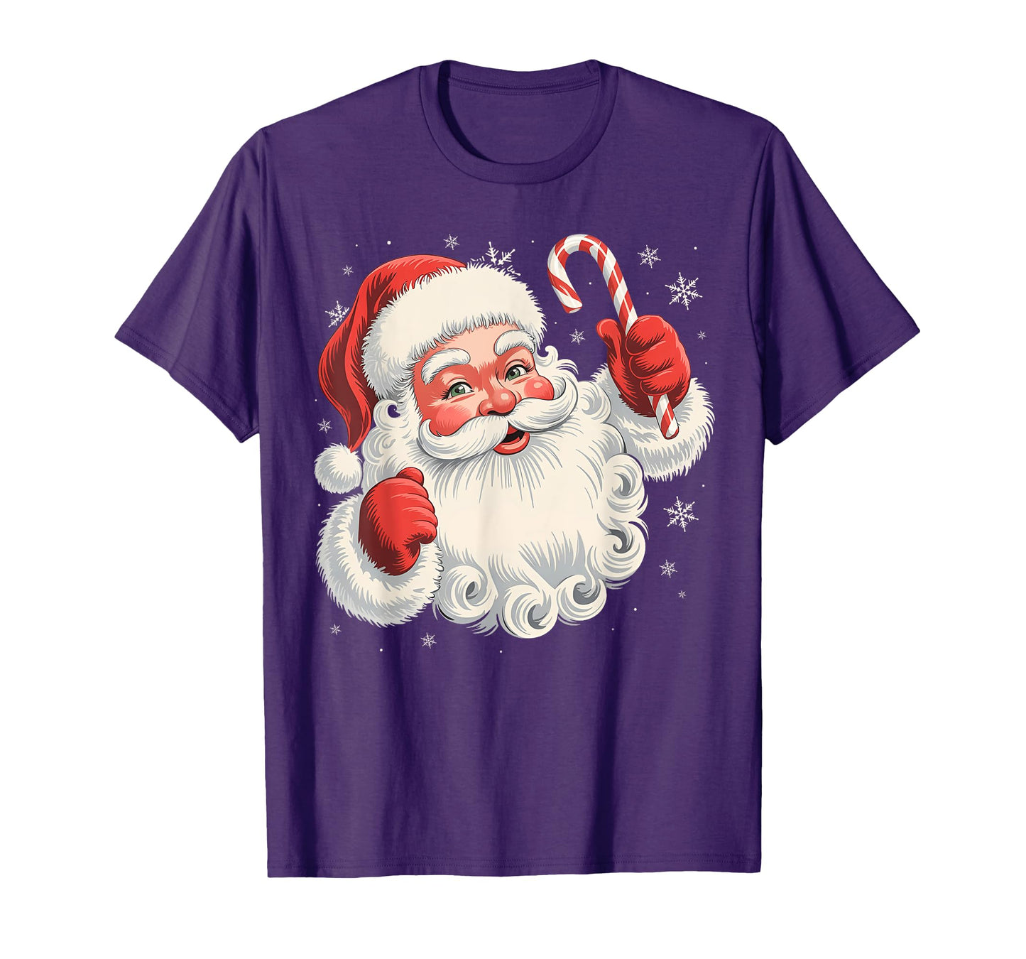 Vintage Santa Claus Merry Christmas Candy Cane Men Women Kid T-Shirt