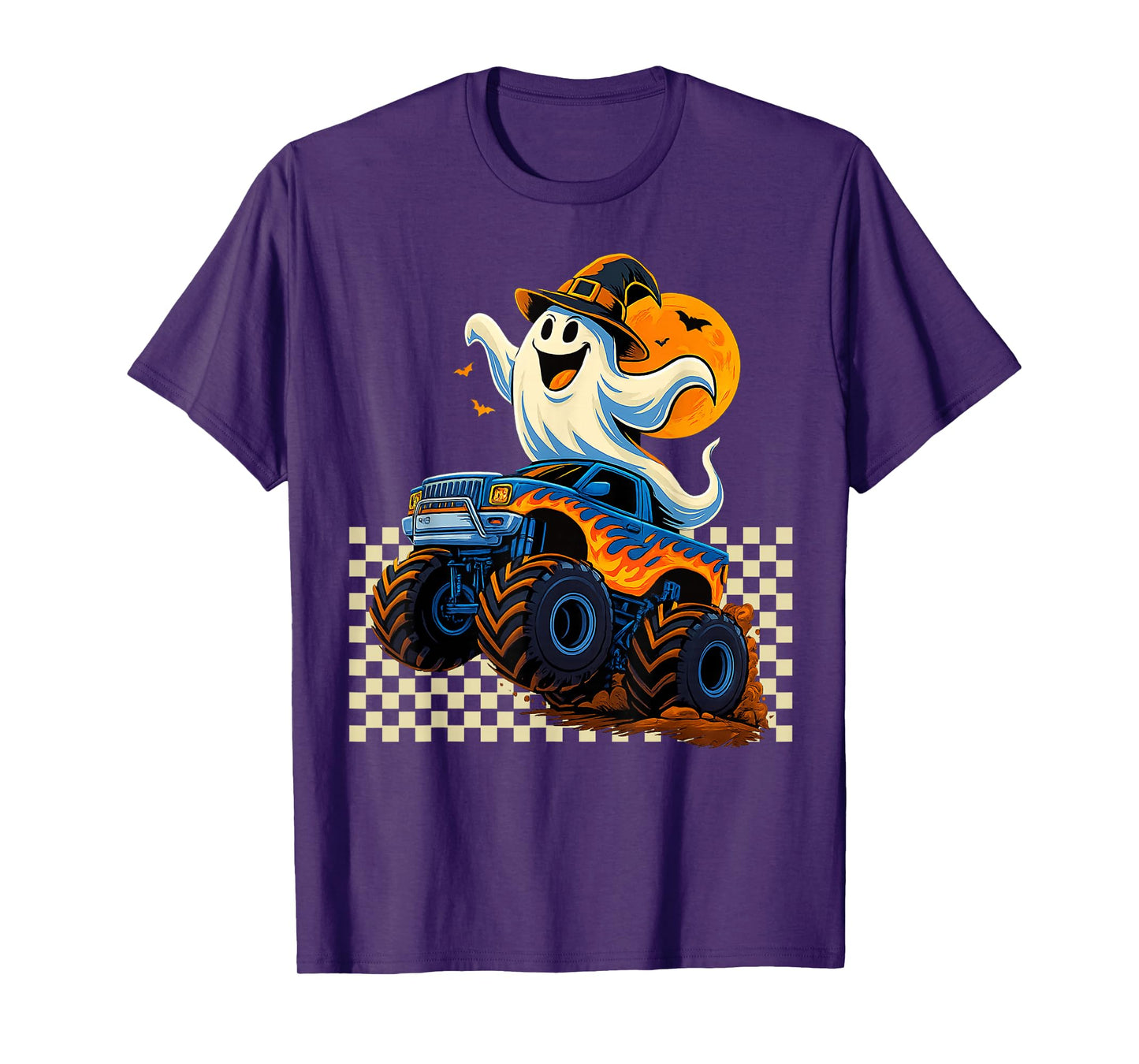Ghost Monster Truck Halloween Bday Boy Girl Funny Spooky T-Shirt