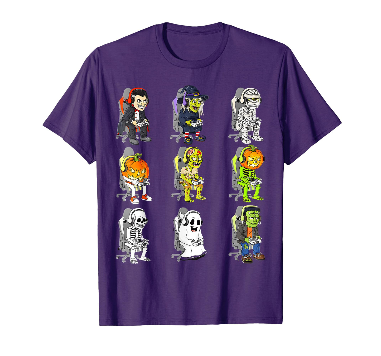 Halloween Skeleton Zombie Gaming Controllers Mummy Boys Kids T-Shirt