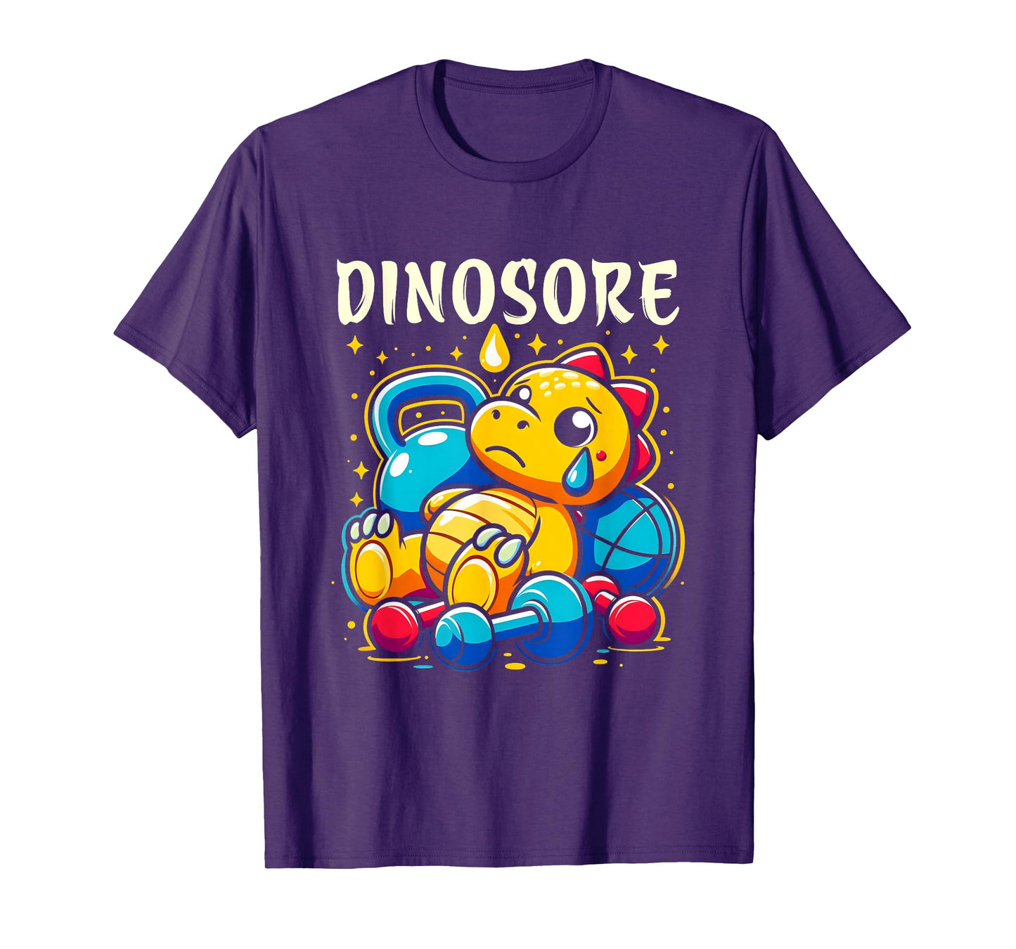 Dinosore Cute Dinosaur Workout Gym Fitness Weightlifting T-Shirt