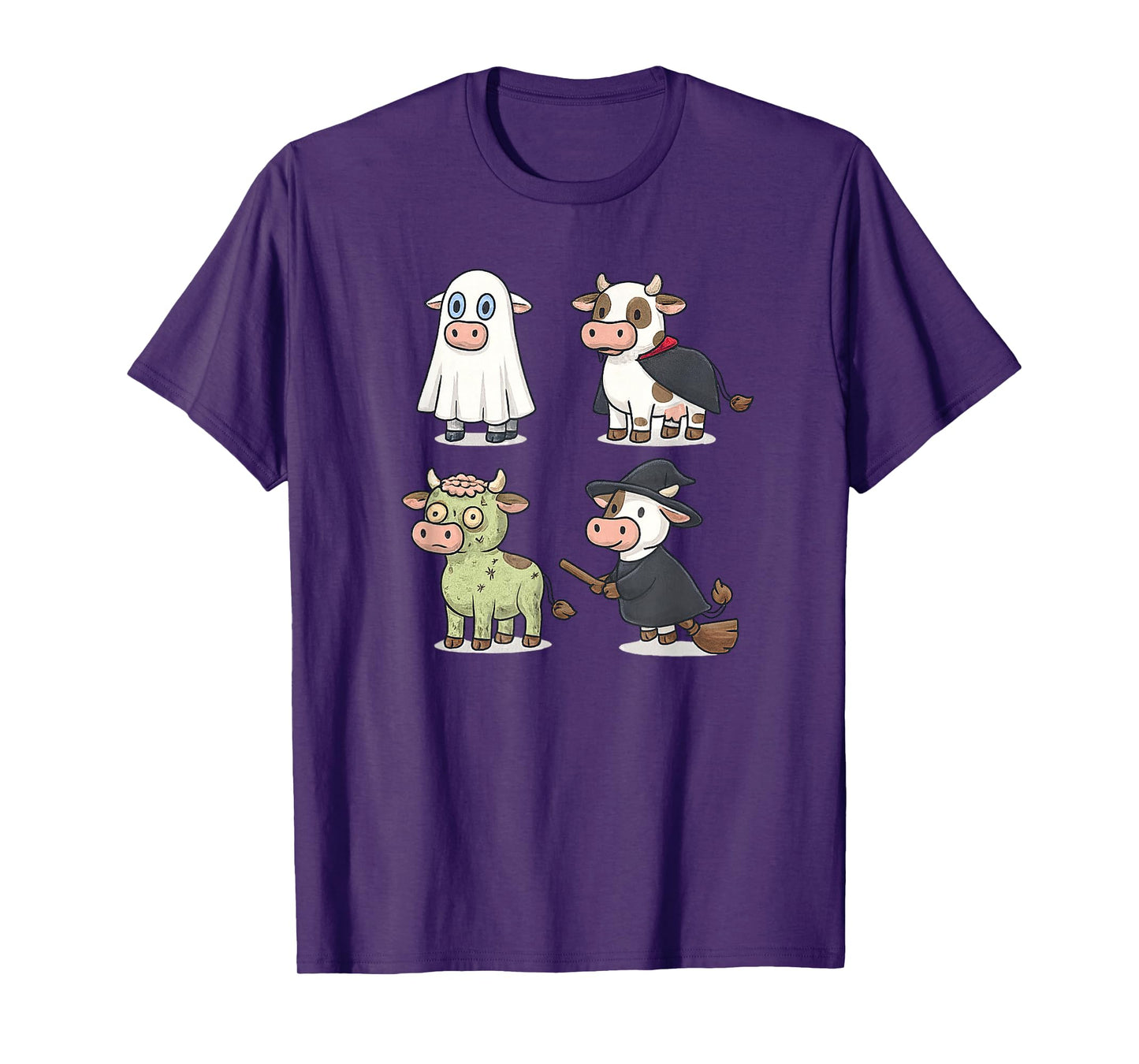 Cow Farm Animal Halloween Ghost Vampire Zombie Witch T-Shirt