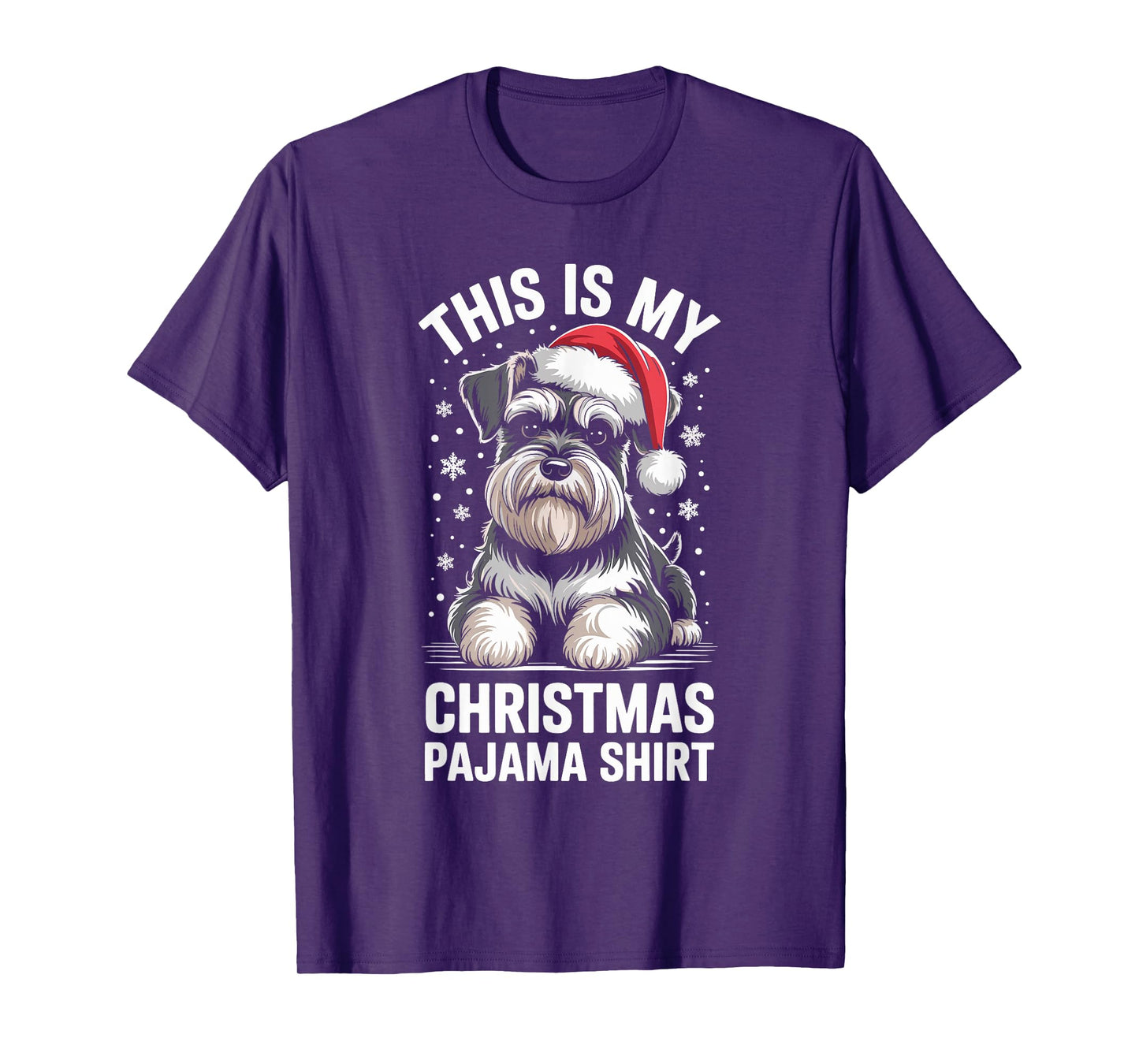 Funny Schnauzer Christmas Santa Hat Dog Lover Xmas T-Shirt