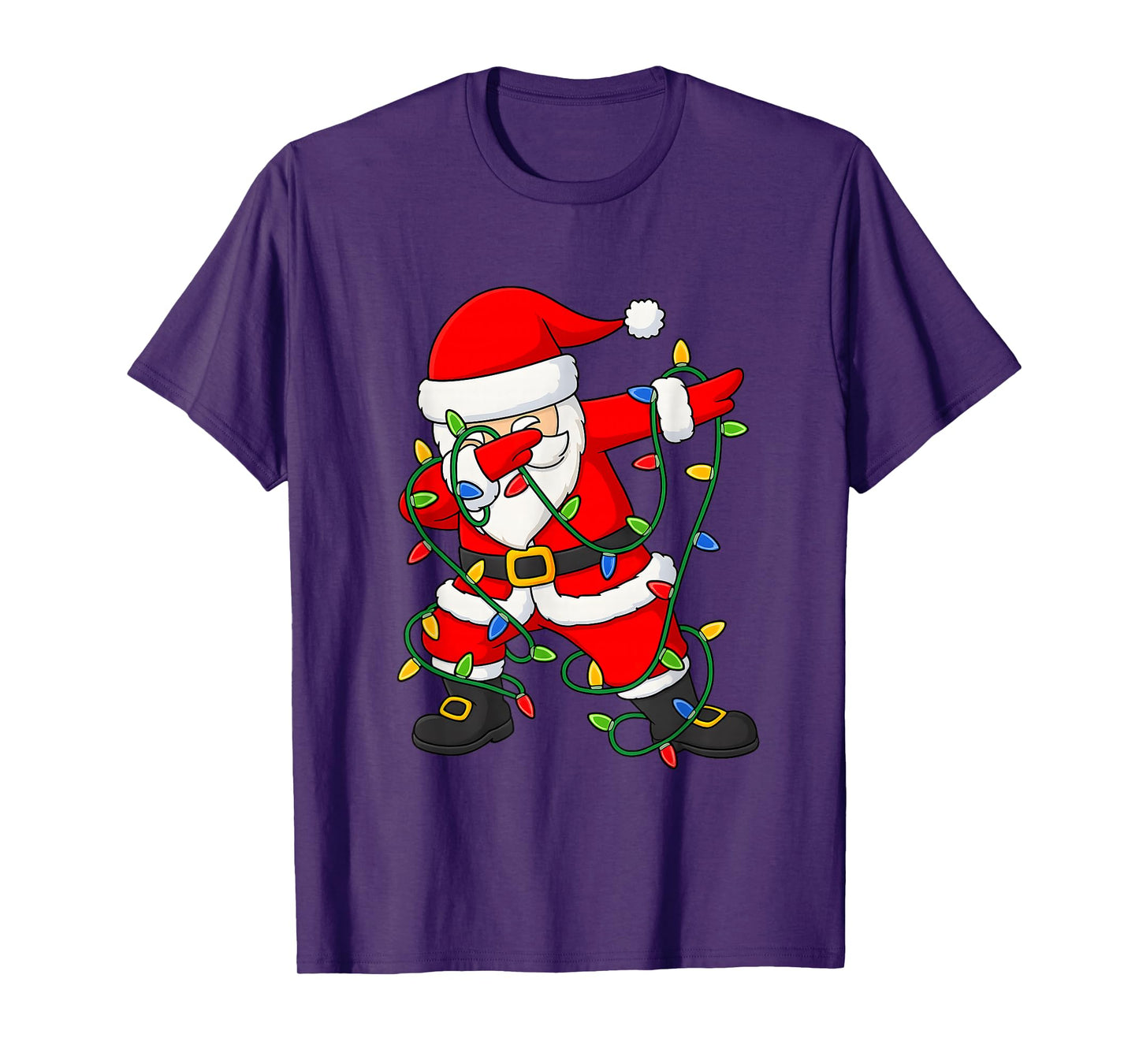 Funny Dabbing Santa Christmas Lights Shirt Boys Girls Women T-Shirt