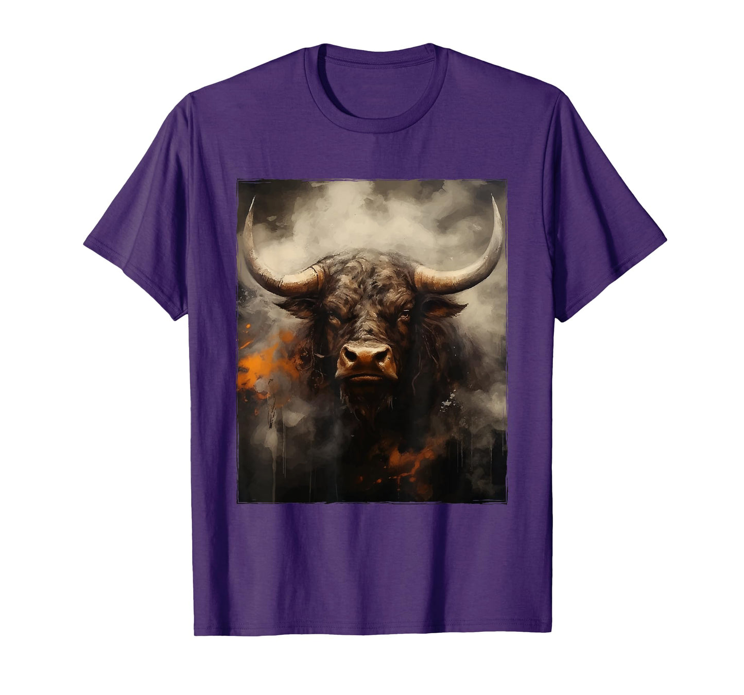 Bull Portrait Motivation Gym Wild Artwork Head T-Shirt