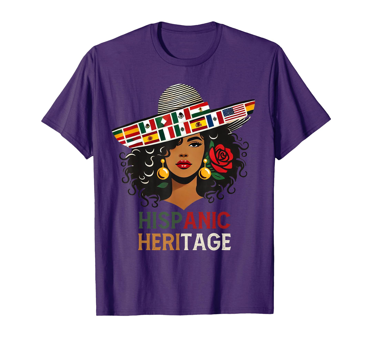 Hispanic Heritage Month Women's Latino Countries Flags Hat T-Shirt
