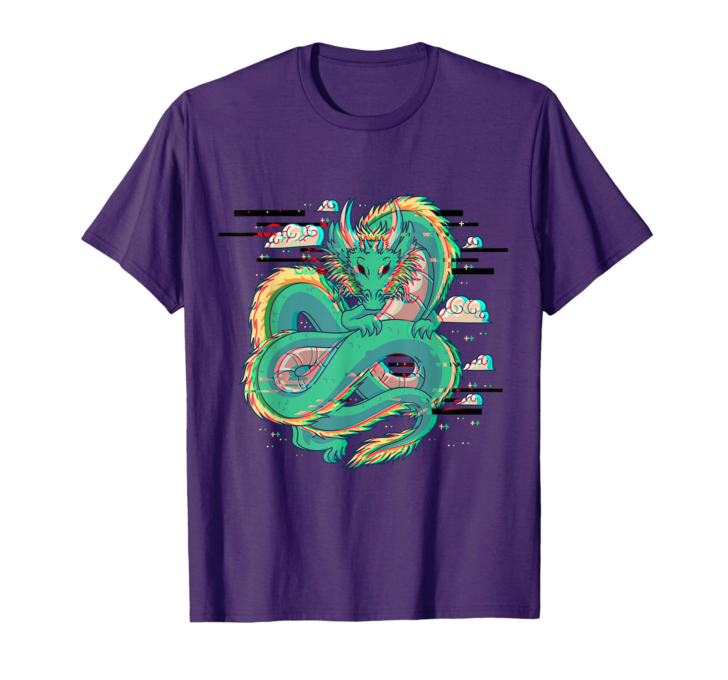 Grunge Dragon Glitch Dragon Aesthetic Style Japan Vaporwave T-Shirt