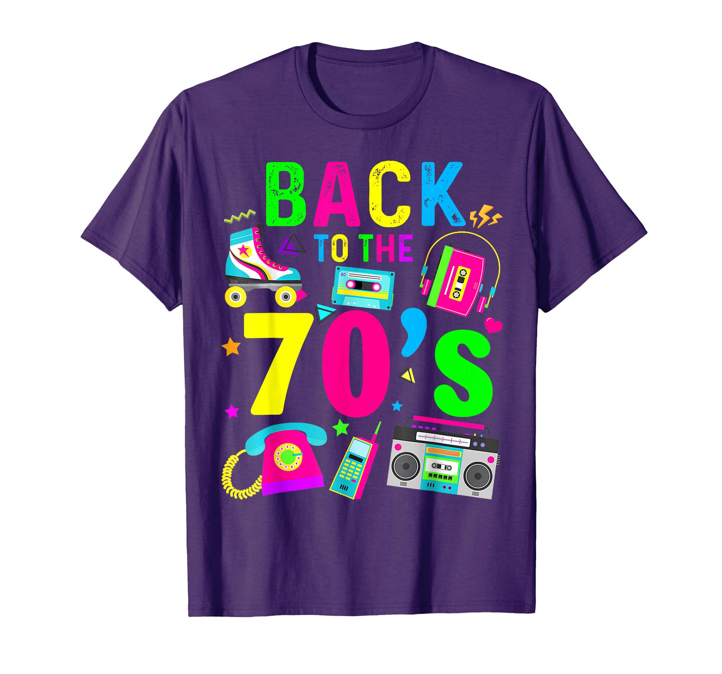 Back To 70's 1970s Vintage Style Eighties Retro Party T-Shirt