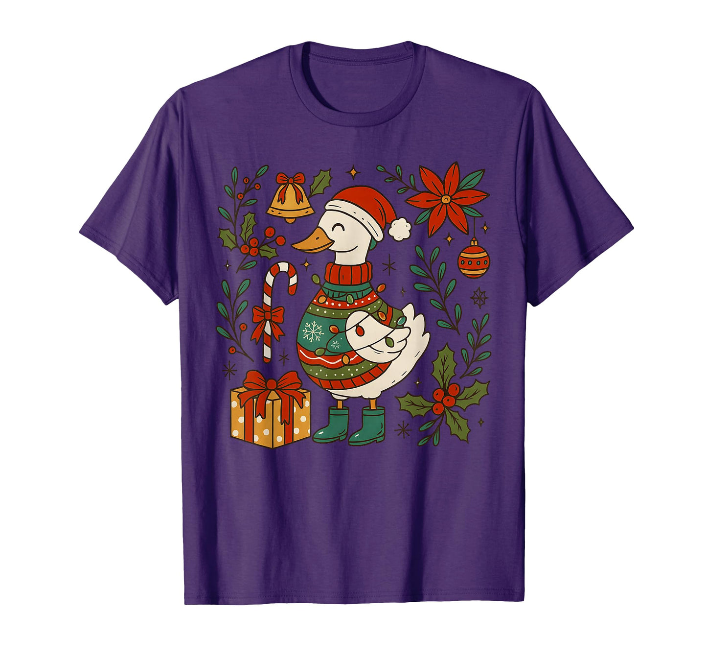 Christmas Goose, Merry Goosemas, Santa Duck Merry Christmas T-Shirt