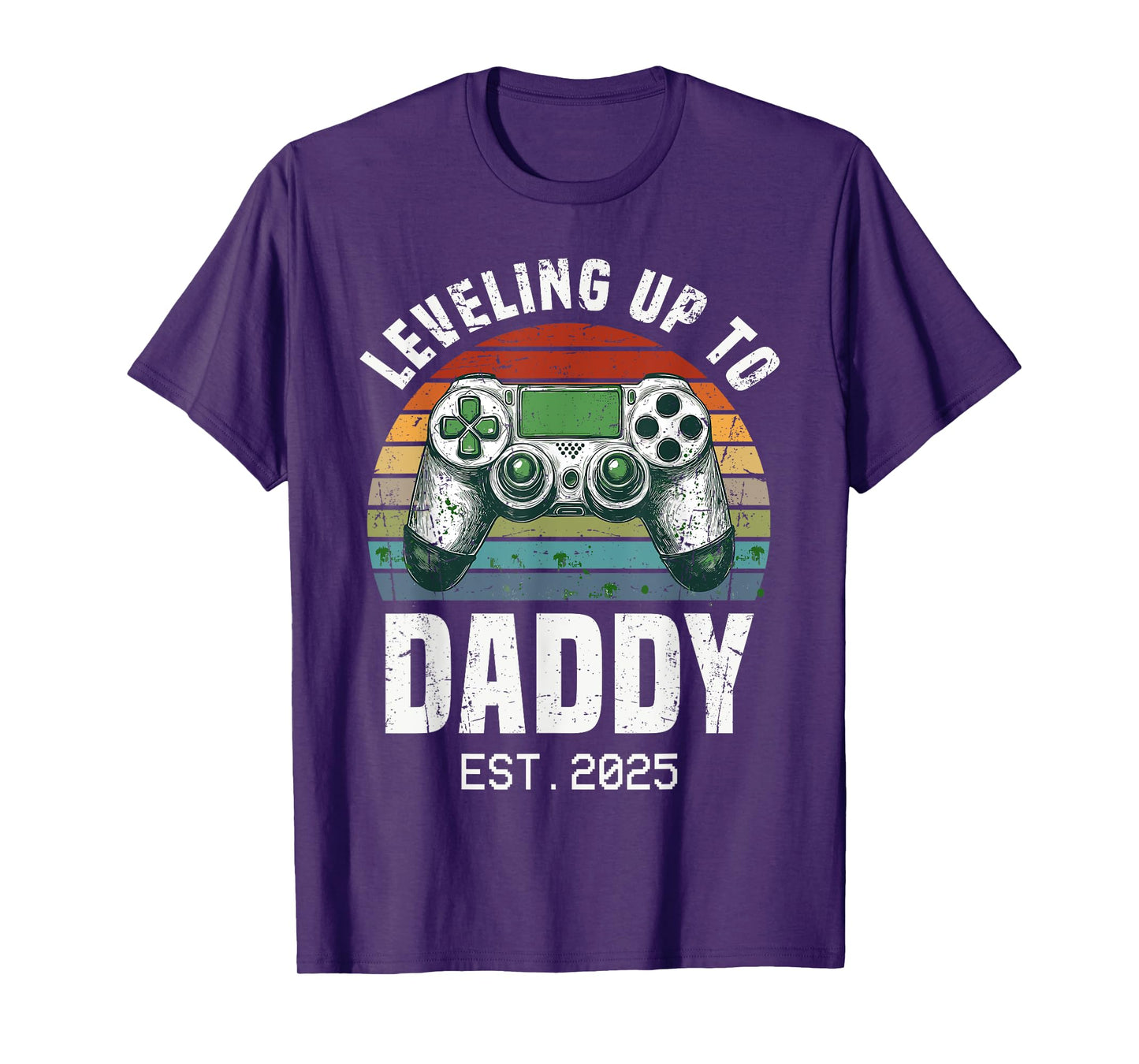 Funny New Dad Leveling Up To Daddy Est 2025 Expecting Parent T-Shirt