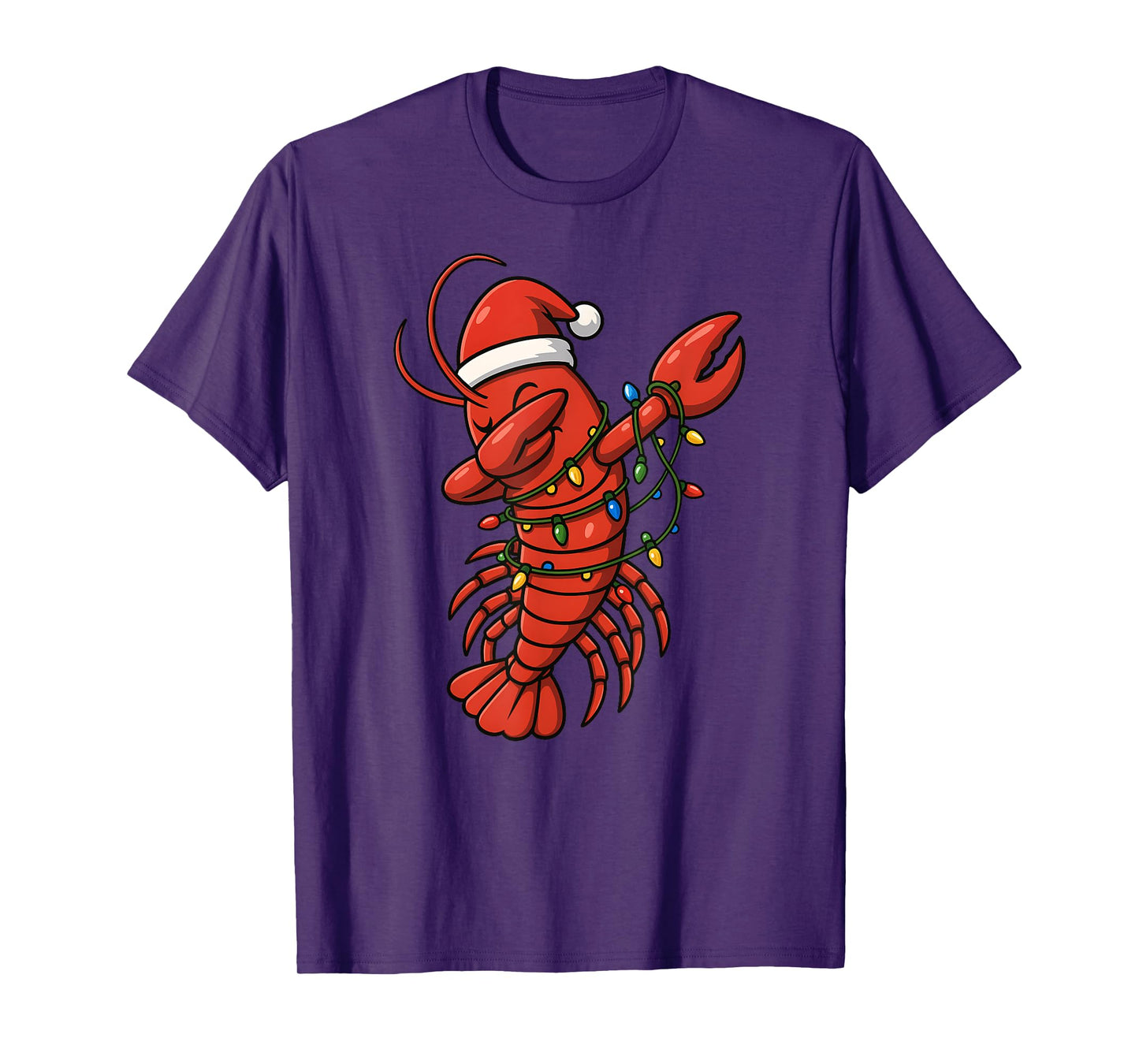 Lobster Dabbing Merry Christmas Santa Hat Xmas Boys Girls T-Shirt