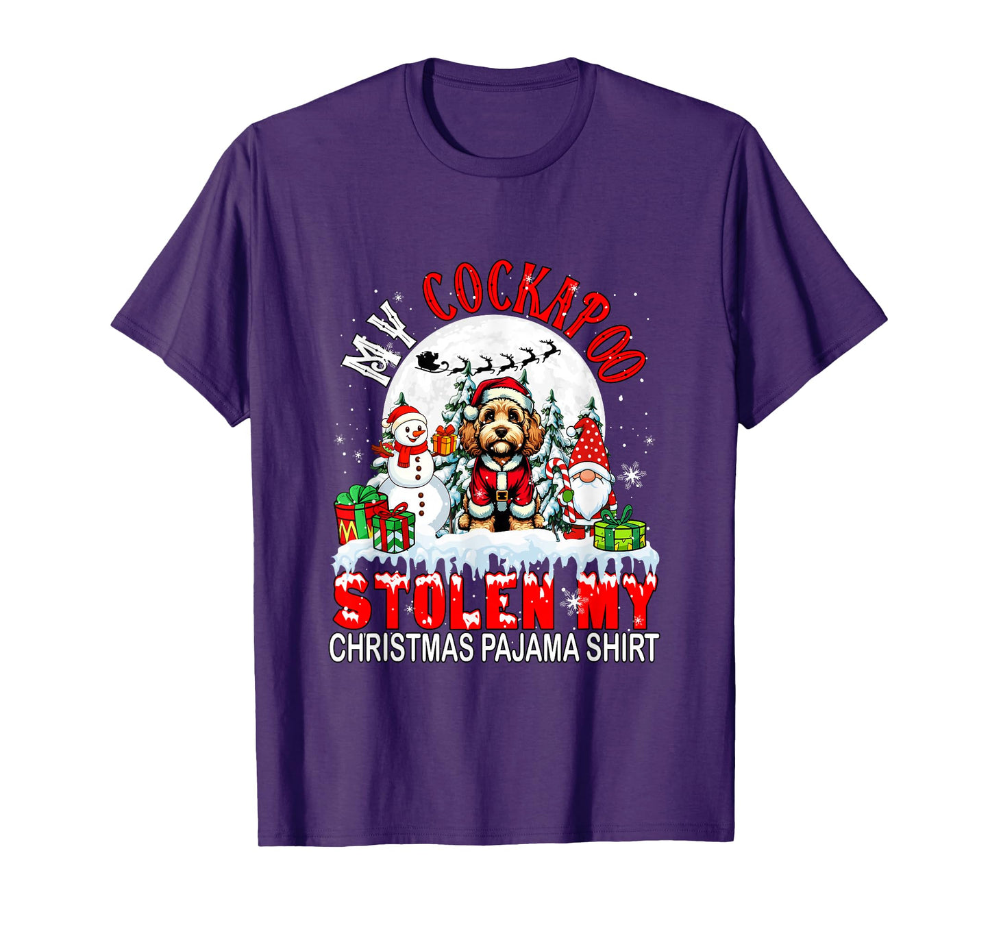 My Cockapoo Stolen My Christmas Pajama Shirt Santa Dog Owner T-Shirt