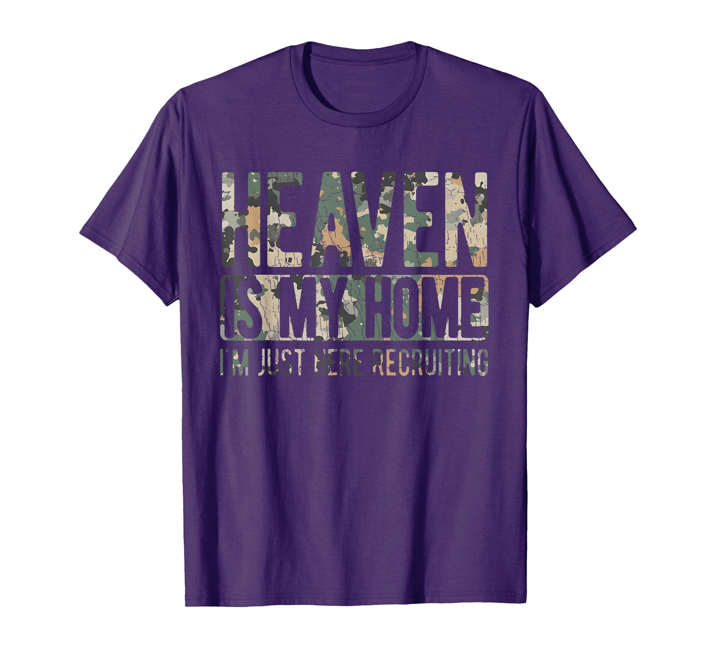 Vintage Camo Heaven Is My Home Religious Christian Camo T-Shirt