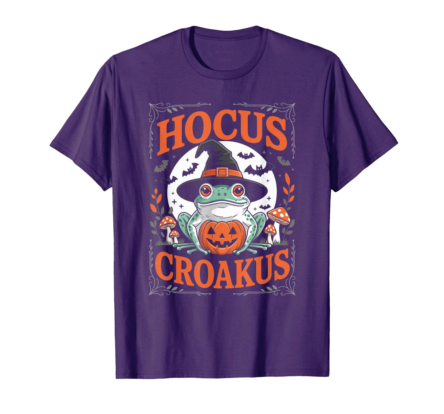 Halloween Frog Witch Pun Hocus Crocus Toad Lover Costume T-Shirt