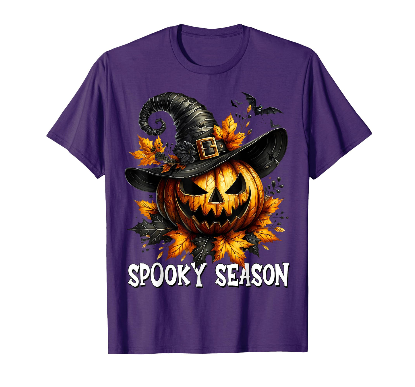 Jack O Lantern Pumpkin Witch Hat Halloween Spooky Season T-Shirt